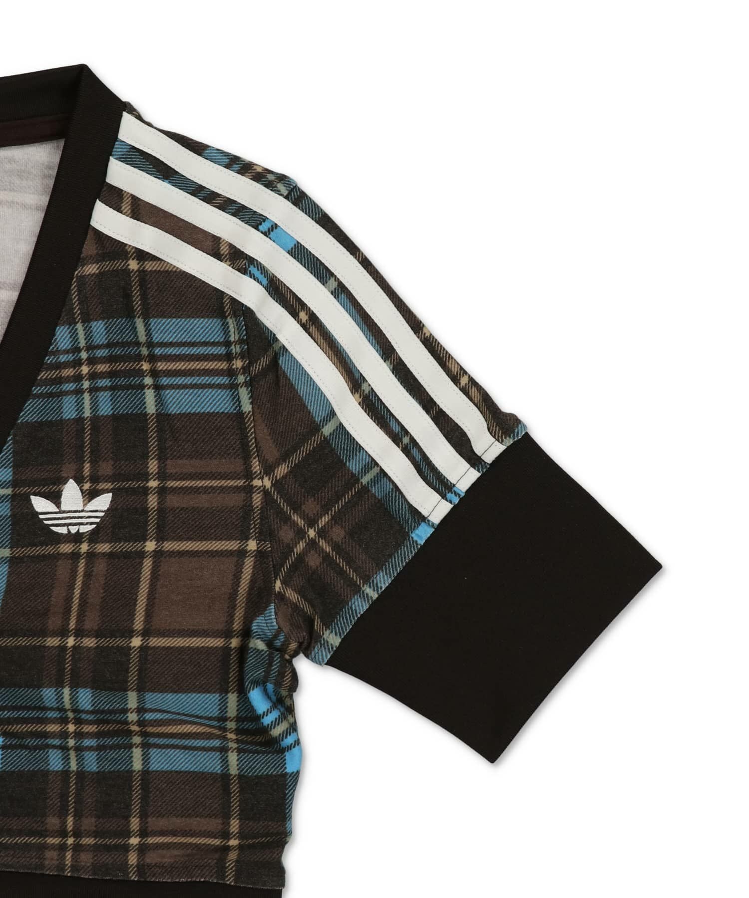 ≪adidas/アディダス≫チェック柄半袖カーディガン/セットアップ可能