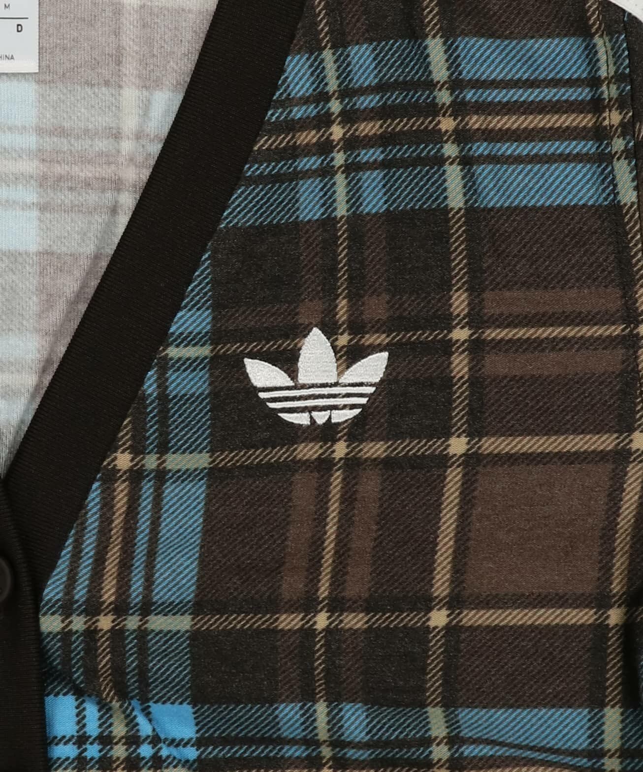 ≪adidas/アディダス≫チェック柄半袖カーディガン/セットアップ可能