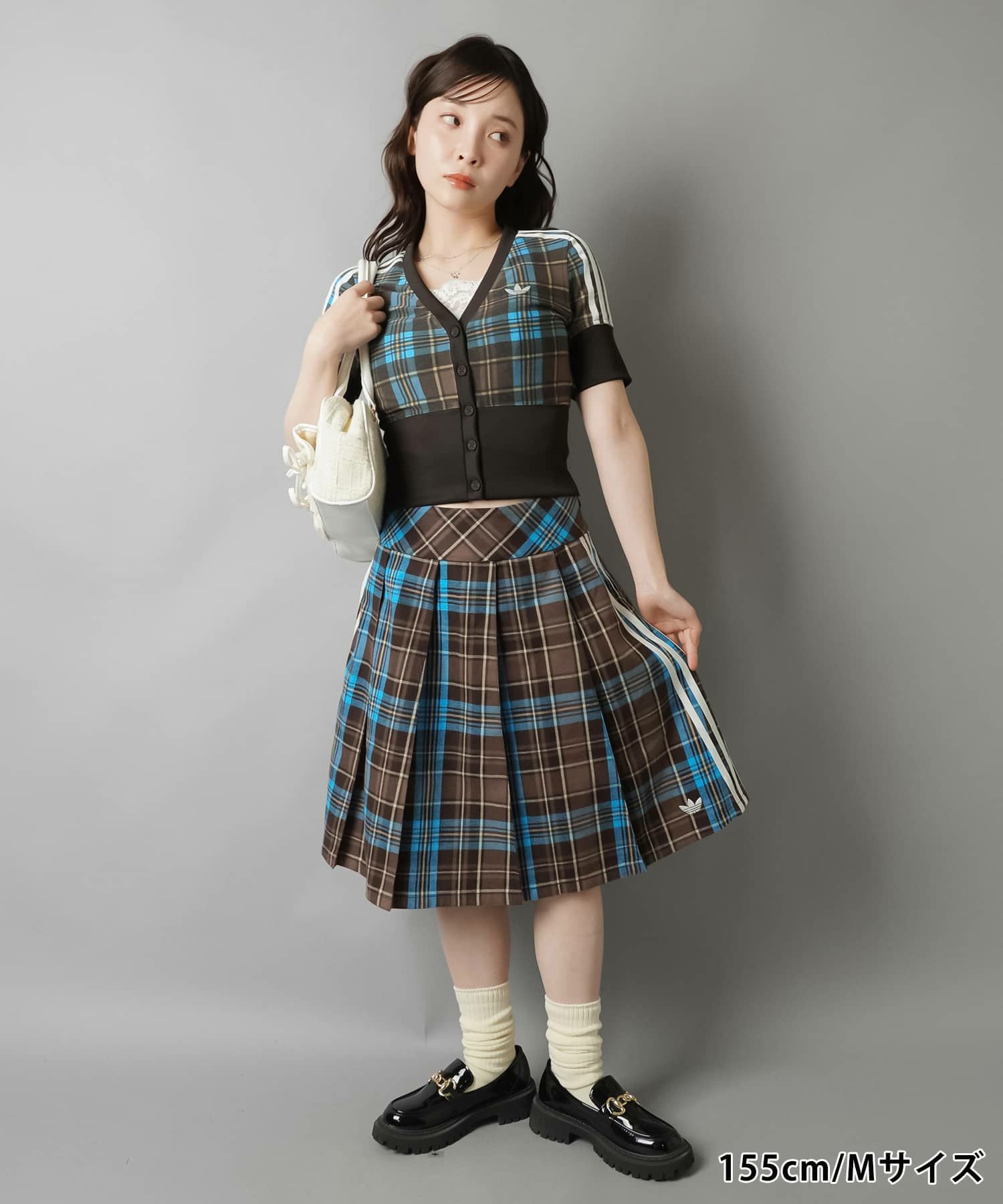 ≪adidas/アディダス≫チェック柄ミドルスカート/セットアップ可能