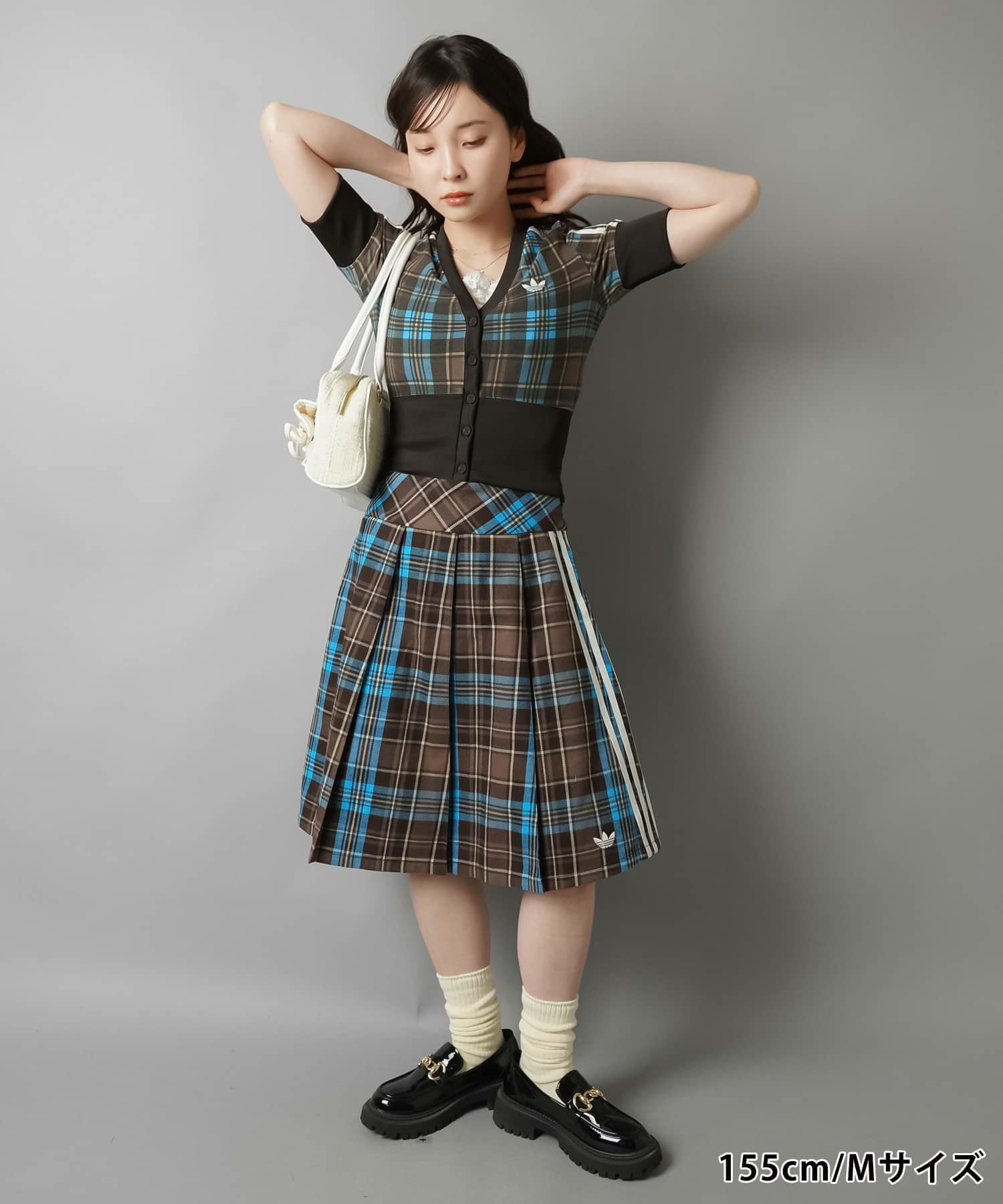 ≪adidas/アディダス≫チェック柄ミドルスカート/セットアップ可能 ≪adidas/アディダス≫チェック柄ミドルスカート/セットアップ可能