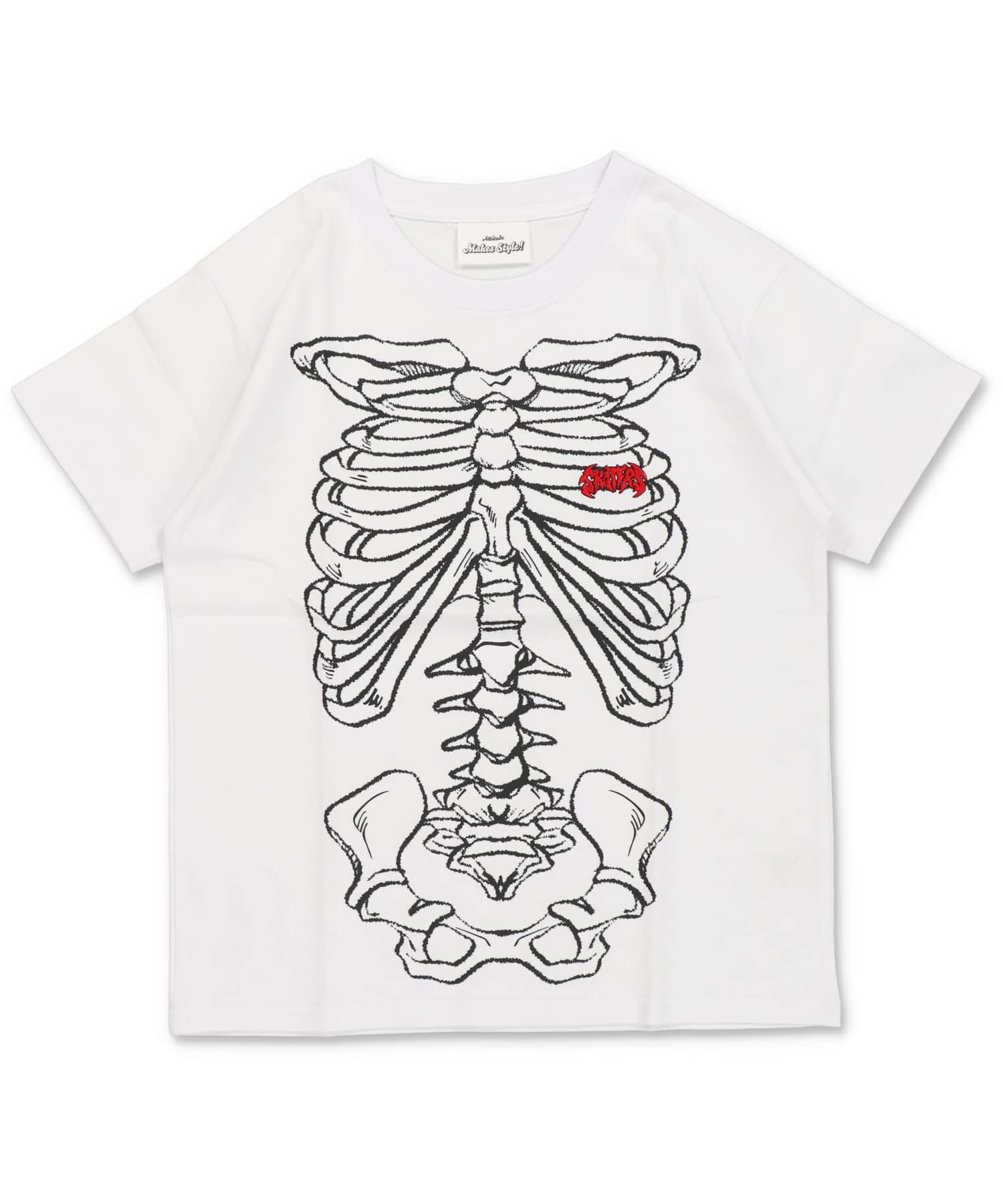 短丈グラフィック半袖Tシャツ/スケルトンプリント | SPINNS WEB STORE