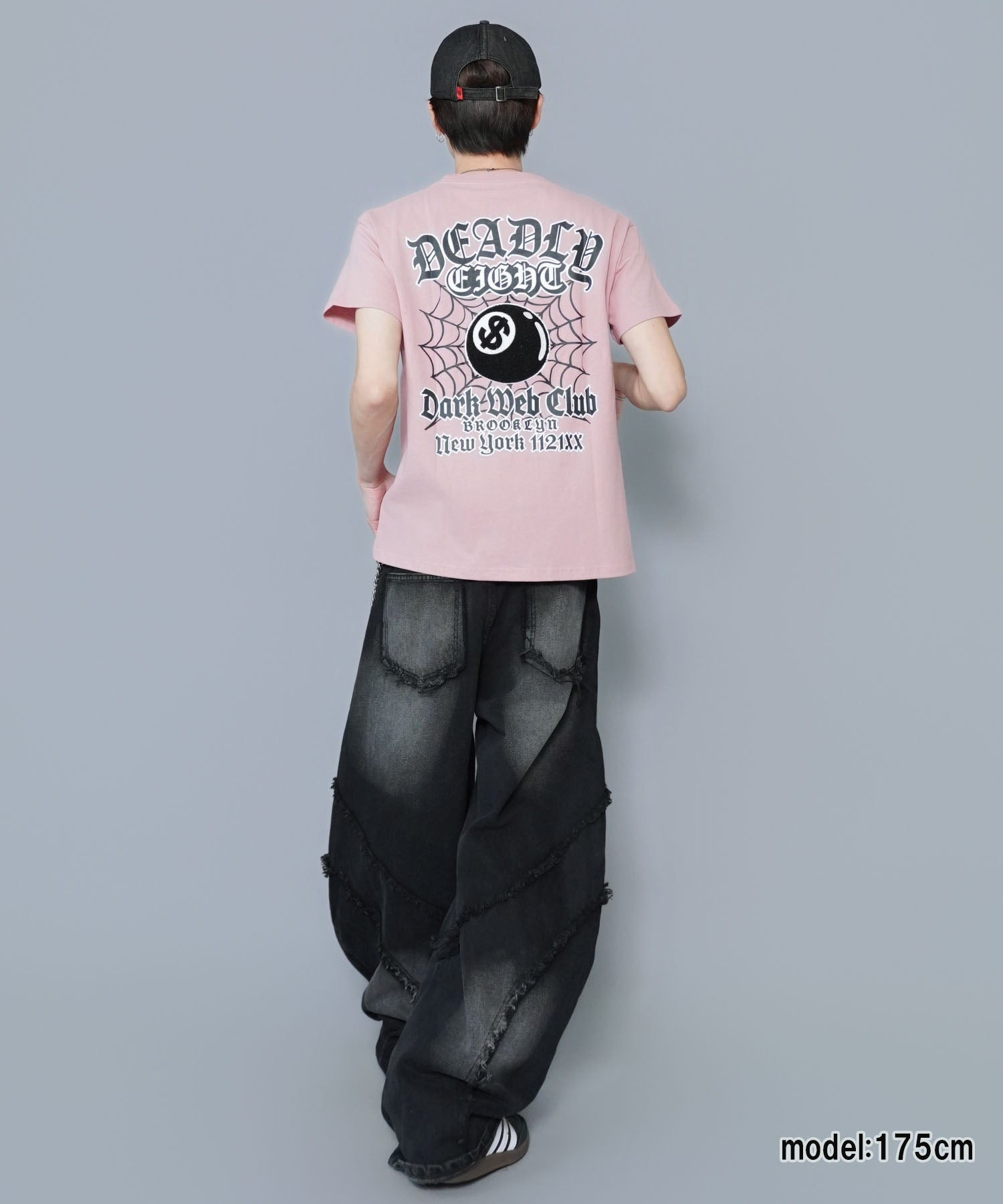 34%OFF】8ボールバックプリント半袖Tシャツ/サガラ刺繍ロゴ/ワン