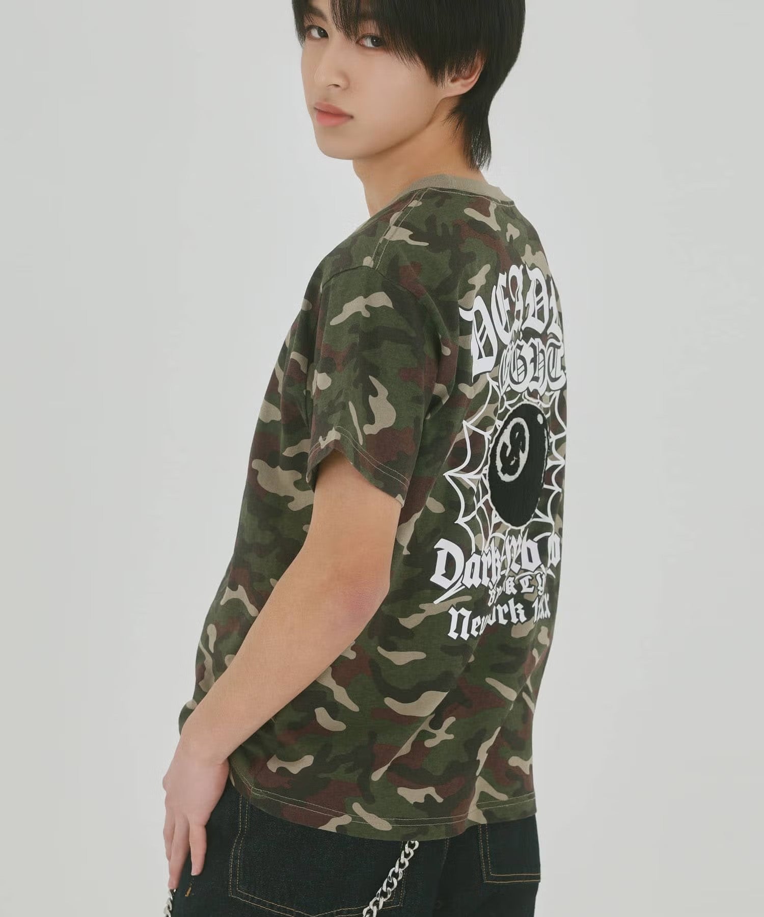 34%OFF】8ボールバックプリント半袖Tシャツ/サガラ刺繍ロゴ/ワン