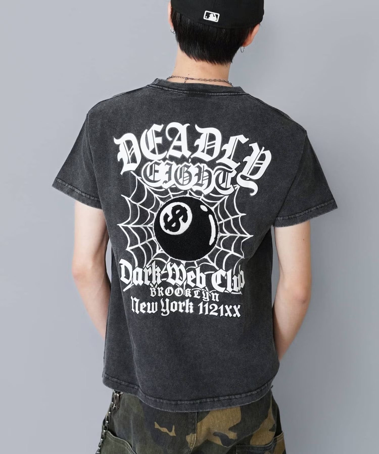 34%OFF】8ボールバックプリント半袖Tシャツ/サガラ刺繍ロゴ/ワン