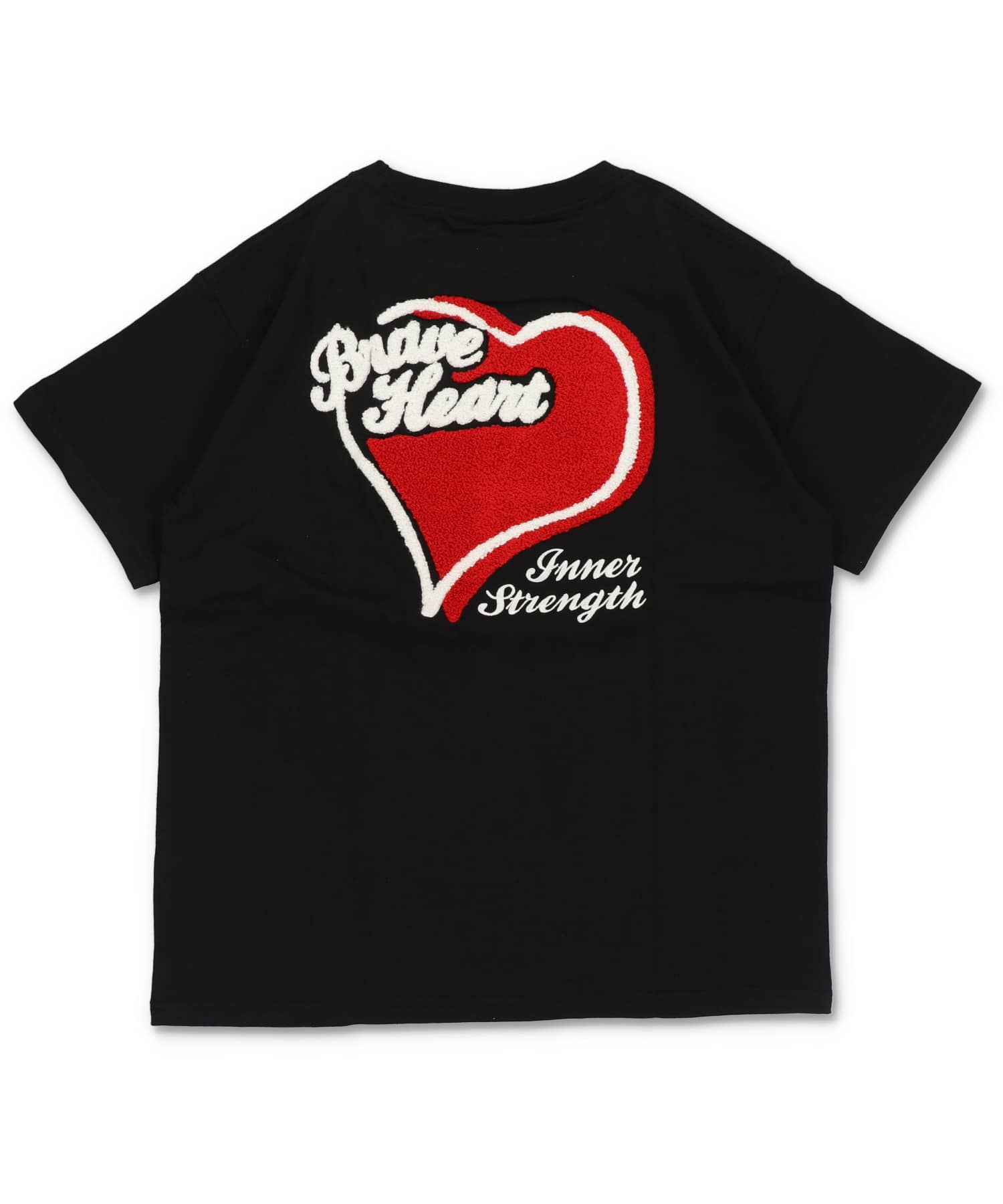 17%OFF】ハートバックプリント半袖Tシャツ/サガラ刺繍ロゴ /ワン