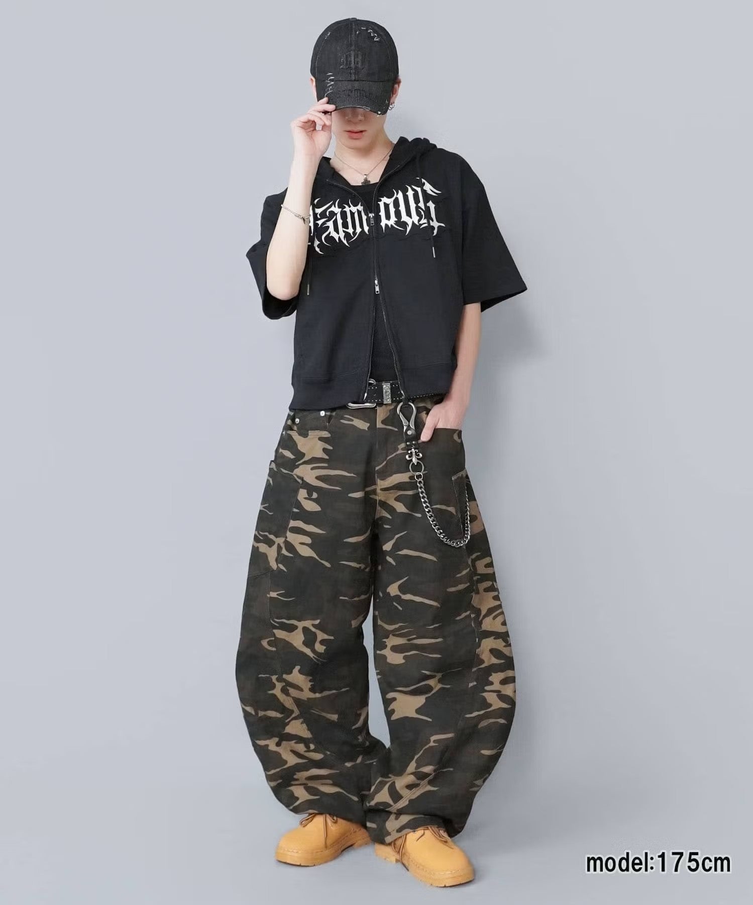 61%OFF】短丈半袖ダブルジップパーカー/パッチワークロゴ/スノー
