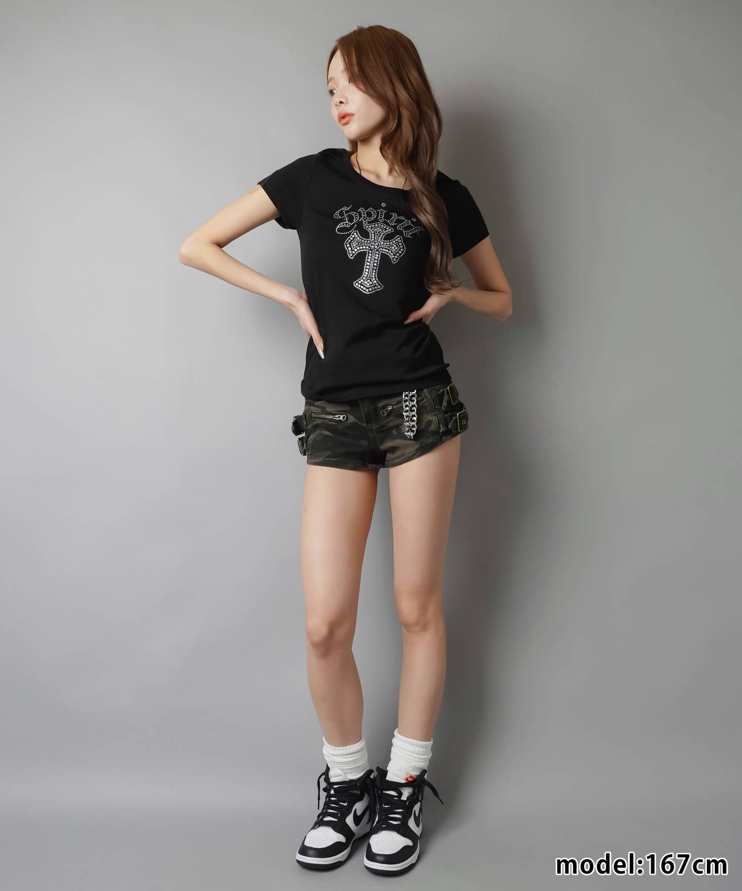 半袖Tシャツ/ラインストーンクロス/#平成ギャル | SPINNS WEB STORE