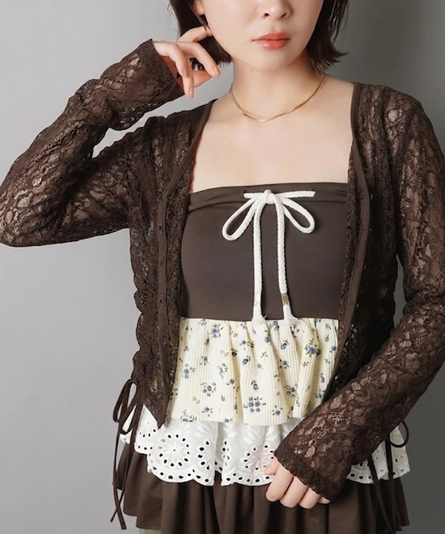 長袖レースカーディガン/ドロスト | SPINNS WEB STORE | SPINNS