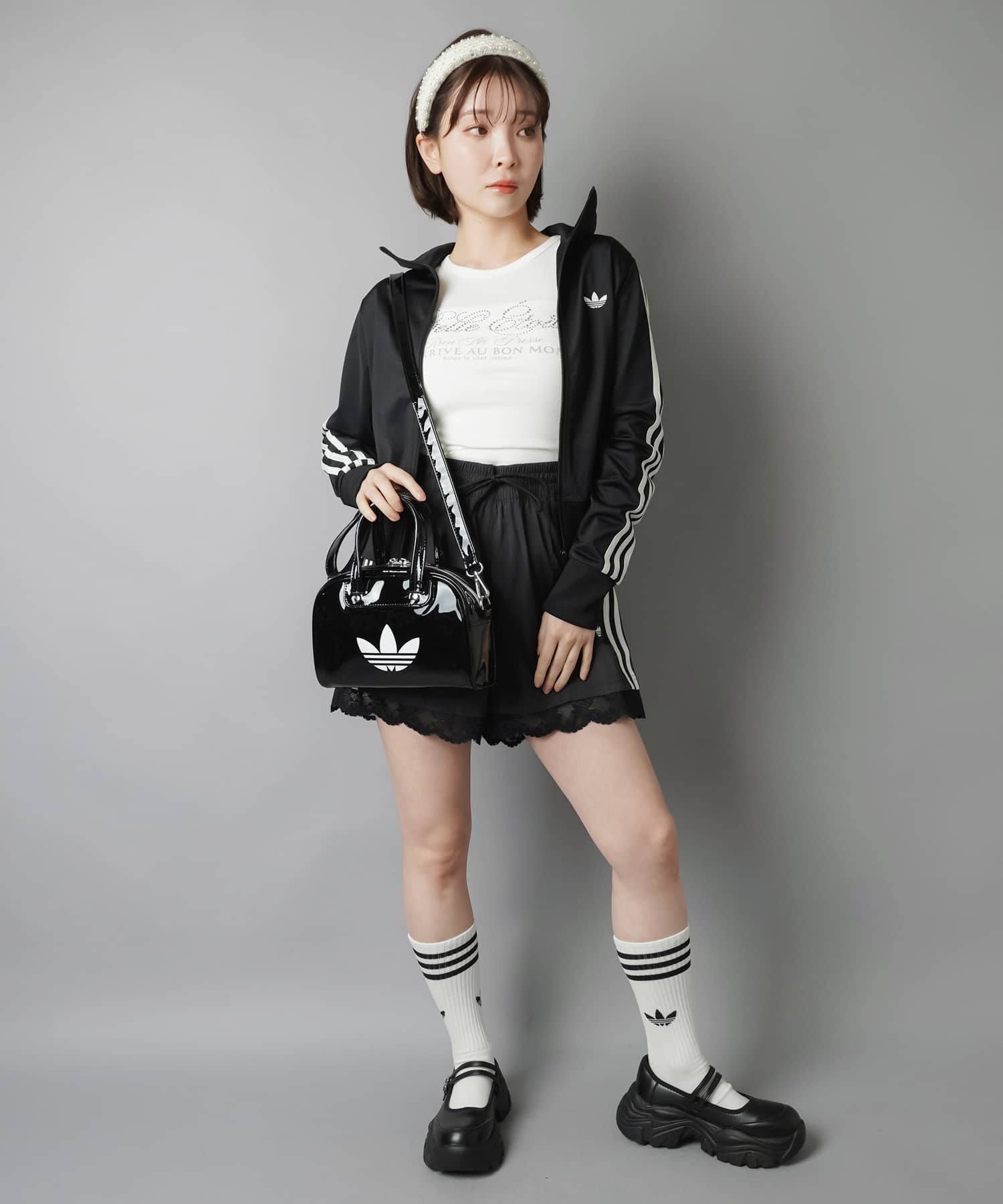 ≪adidas/アディダス≫2WAYエナメルショルダーバッグ/ハンドバッグ