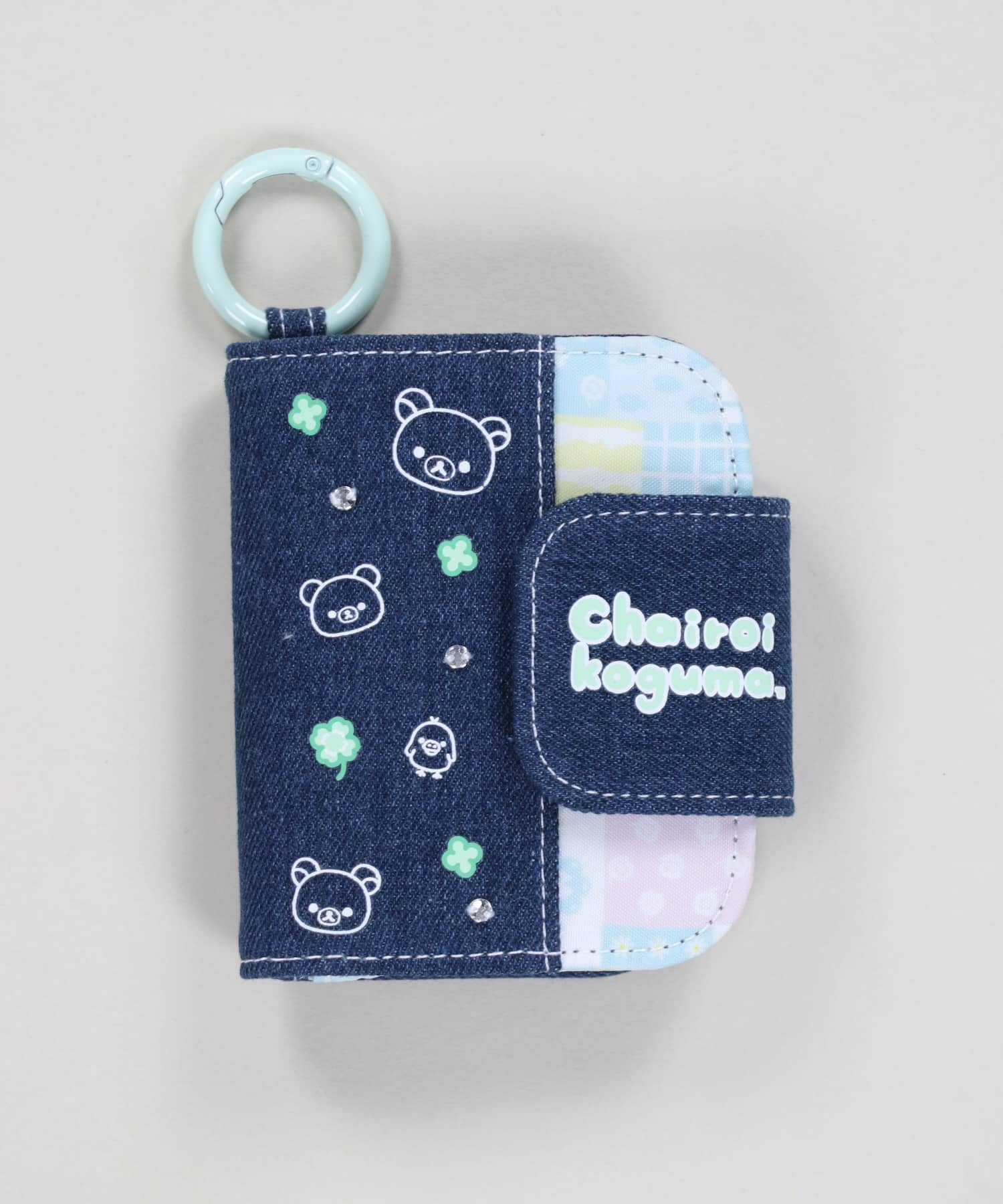 ≪リラックマ≫カラビナ付デニムミニウォレット/財布/チャイロイコグマ