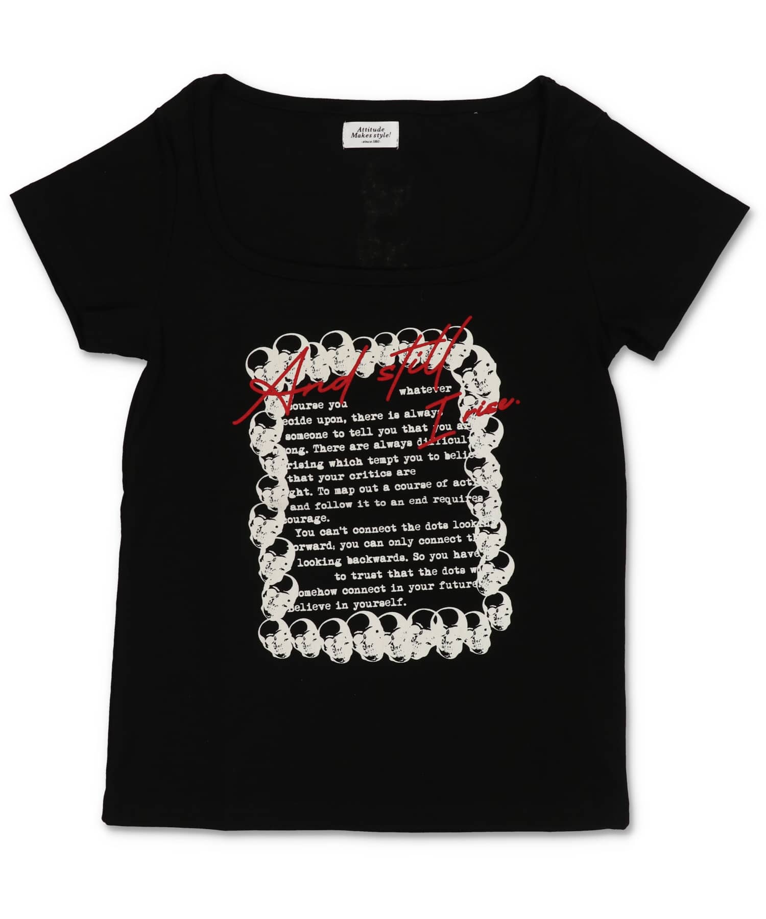 21%OFF】スクエアネック半袖Tシャツ/スカルクロス/#平成ギャル