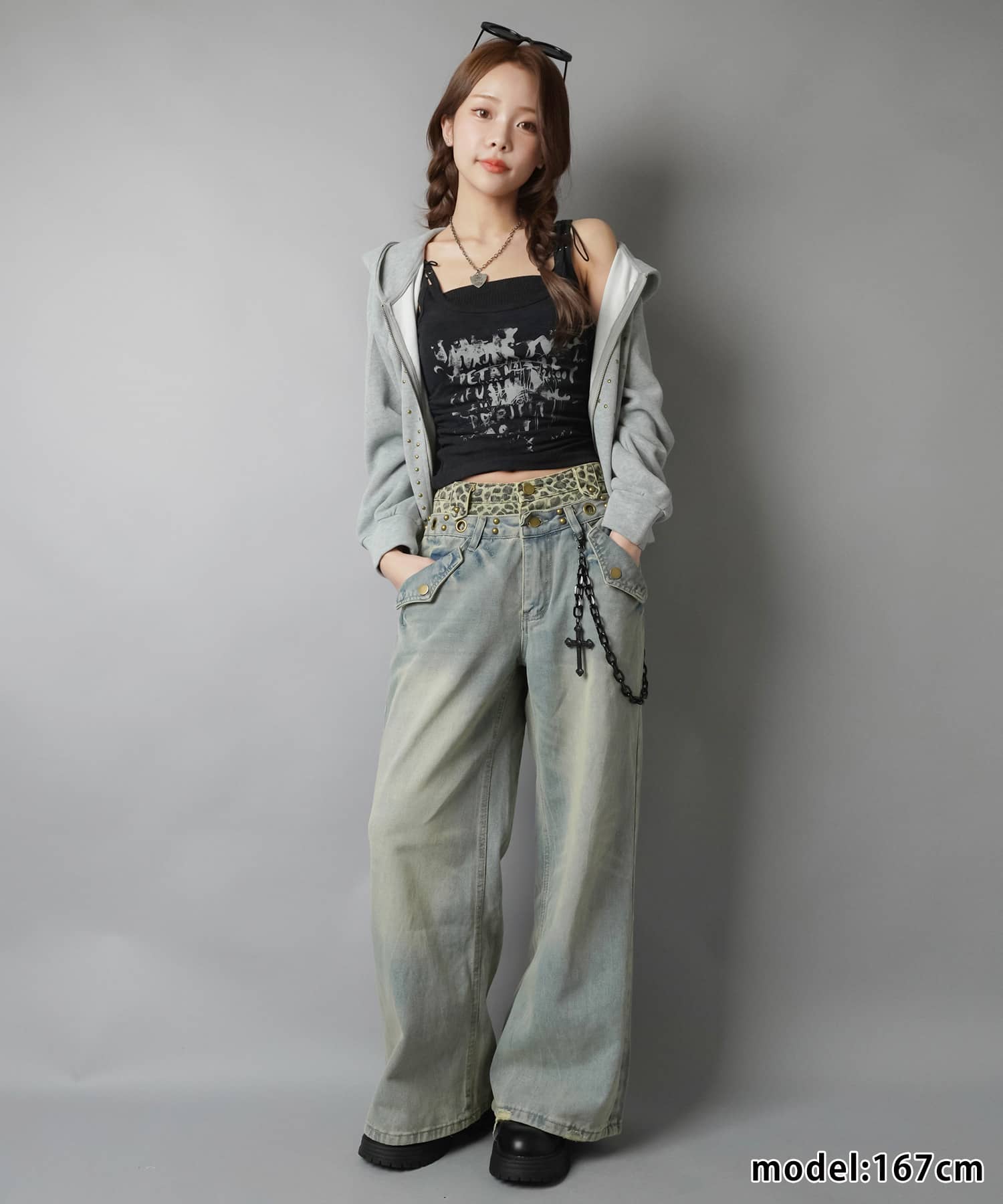 未使用　d.i.a ロゴプリント レースアップ タンクトップ ロゴタンクトップ|Dickies|ディッキーズ