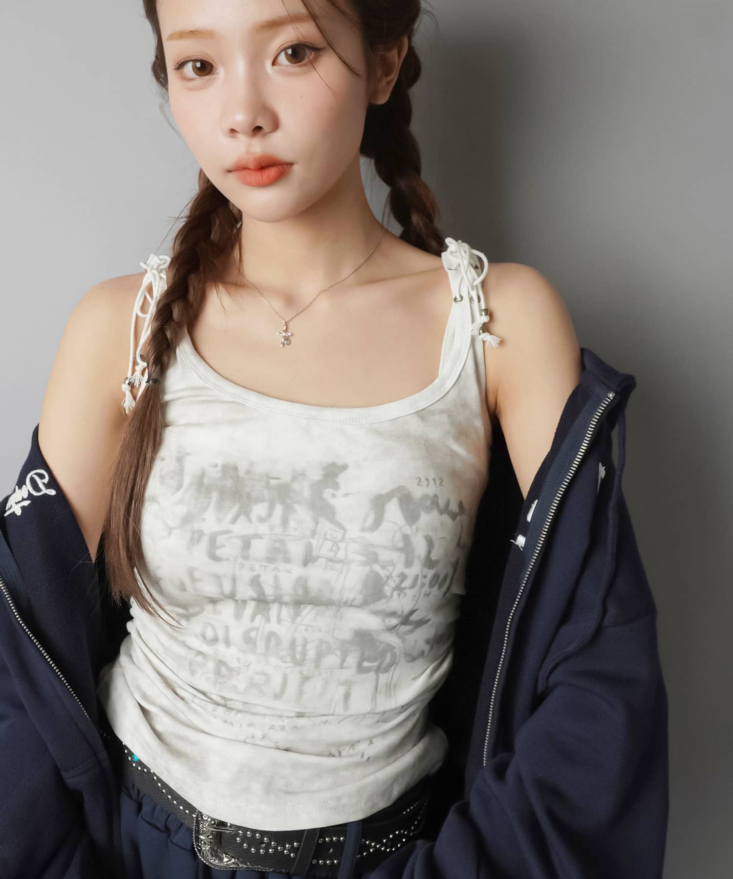 ムラ染め風ハトメタンクトップ/ロゴ | SPINNS WEB STORE | SPINNS