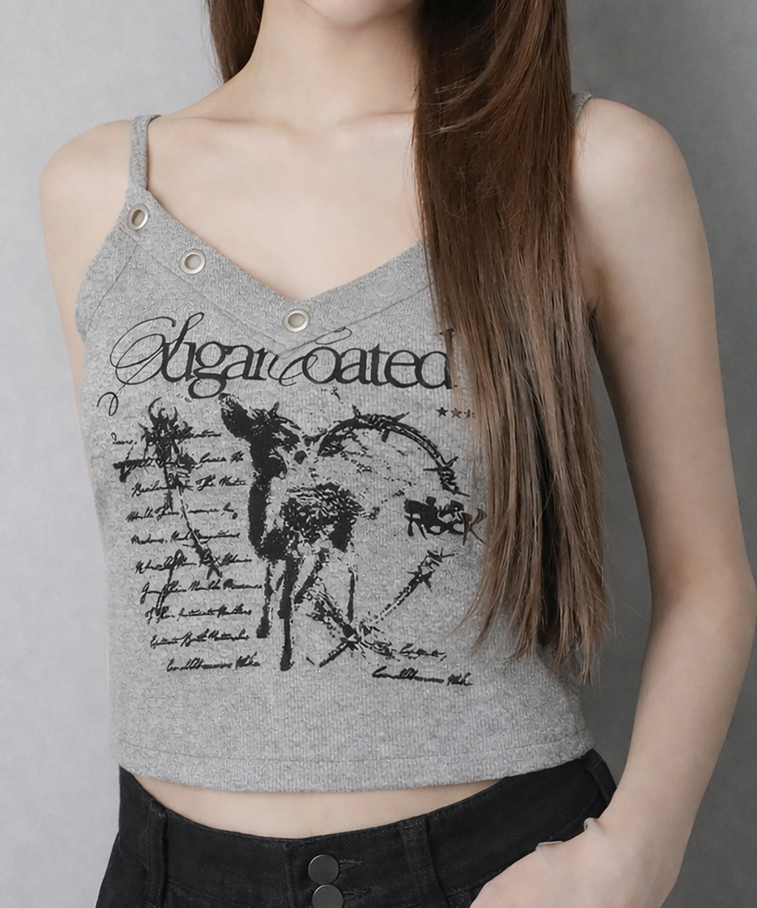 37%OFF】Vネックタンクトップ/ハトメ/#平成ギャル | SPINNS WEB STORE