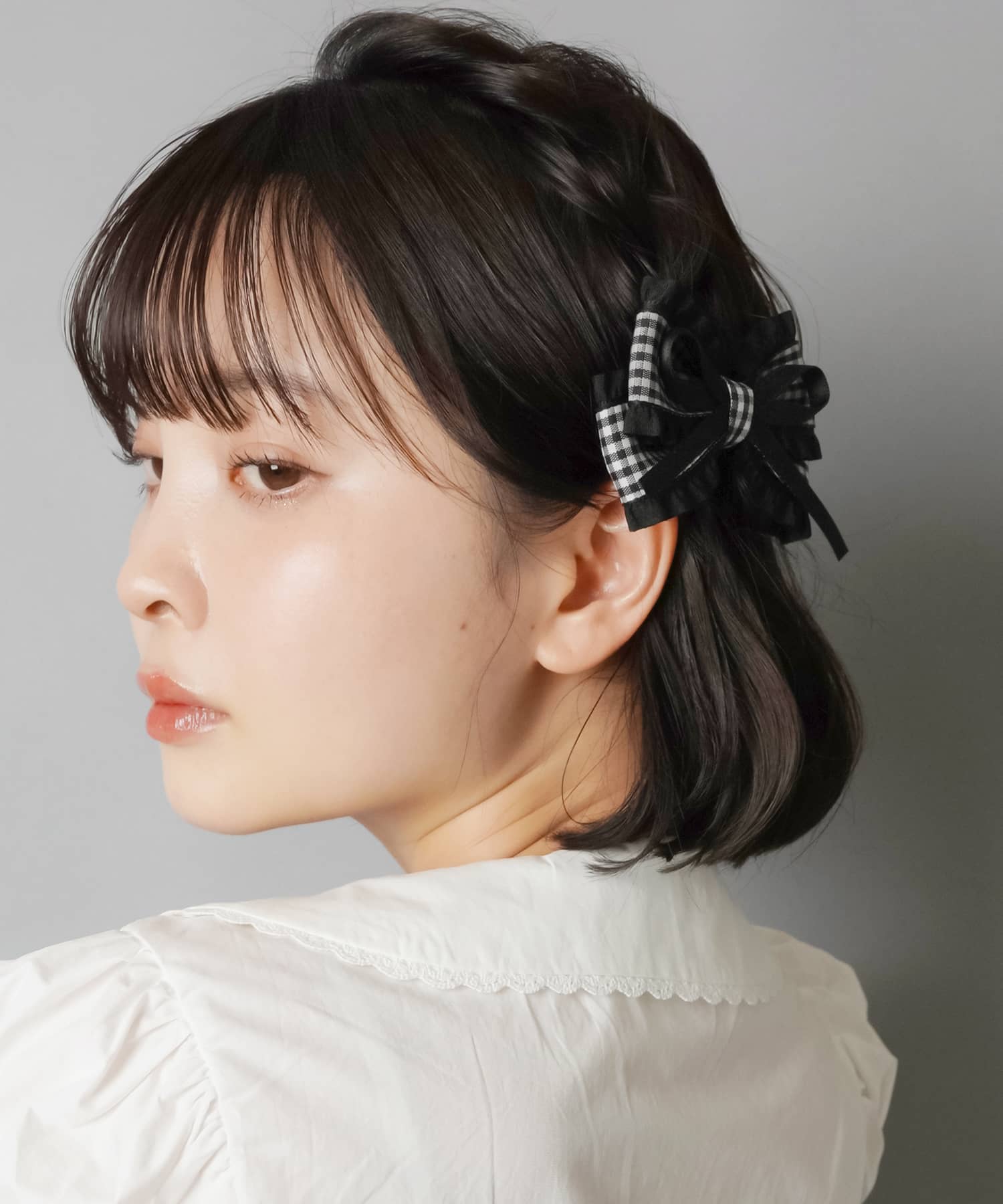 チェック柄ヘアクリップ/重ねリボン | SPINNS WEB STORE | SPINNS