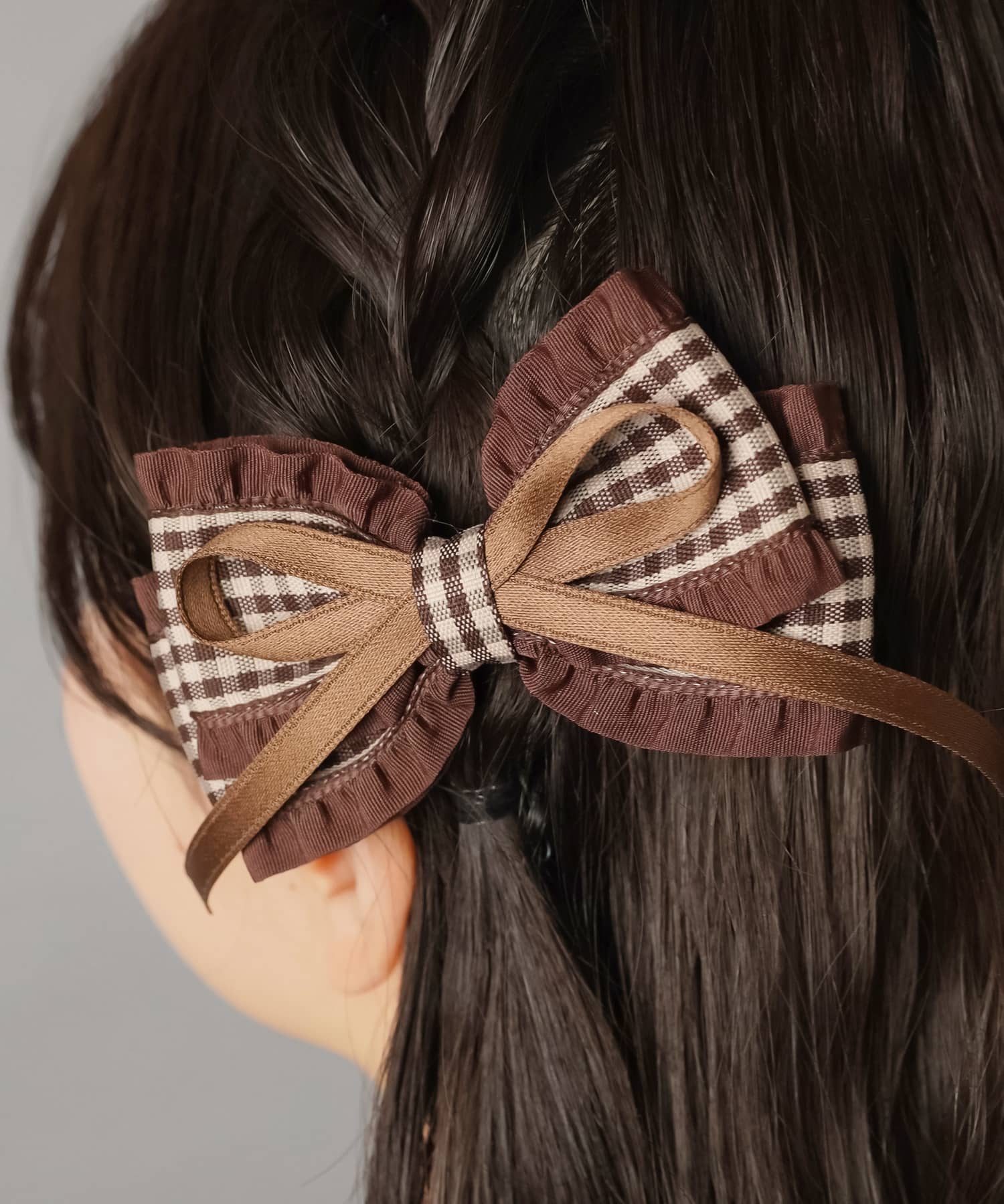 チェック柄ヘアクリップ/重ねリボン | SPINNS WEB STORE | SPINNS