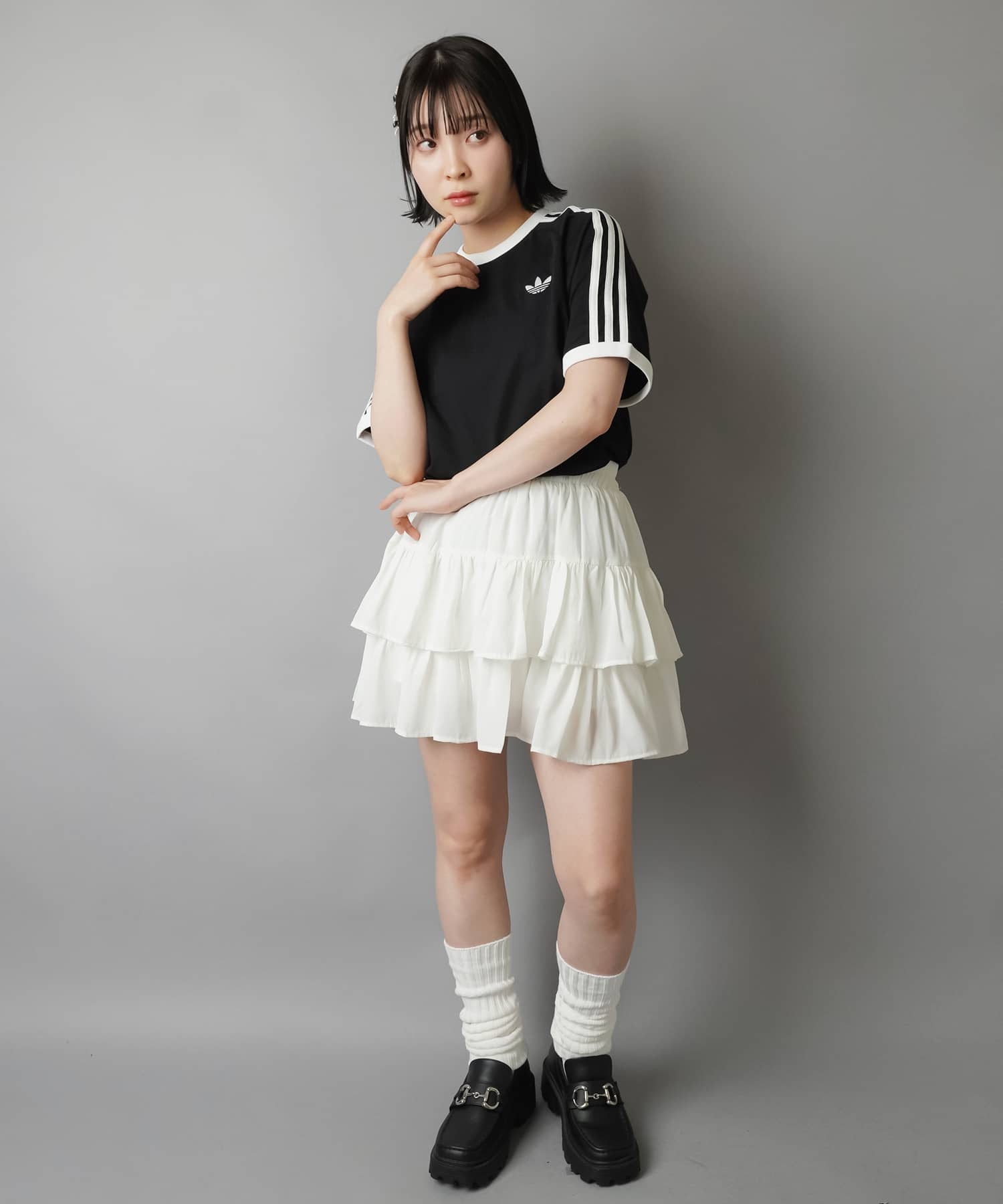 ANEW✖️スカート✖️靴下セット ≪adidas/アディダス≫ルーズソックス/2サイズ展開/#平成ギャル