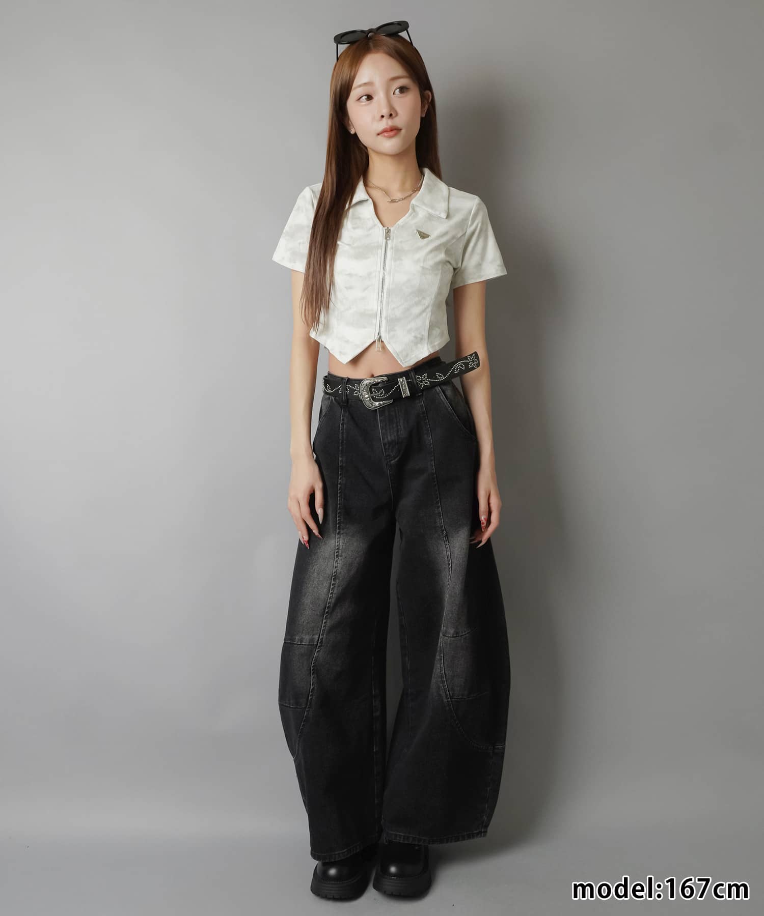 半袖ジップカットソー/ムラ染め風 | SPINNS WEB STORE | SPINNS