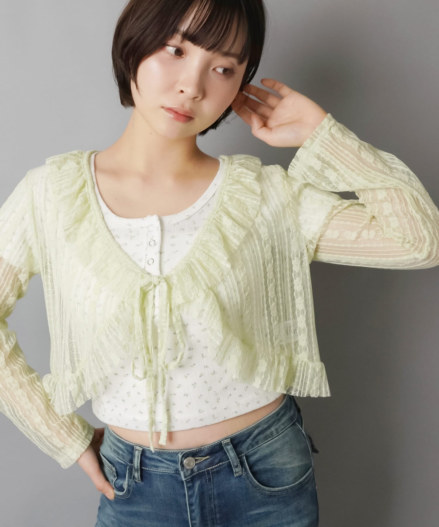 長袖レースカーディガン/ボレロ/フラワー | SPINNS WEB STORE | SPINNS