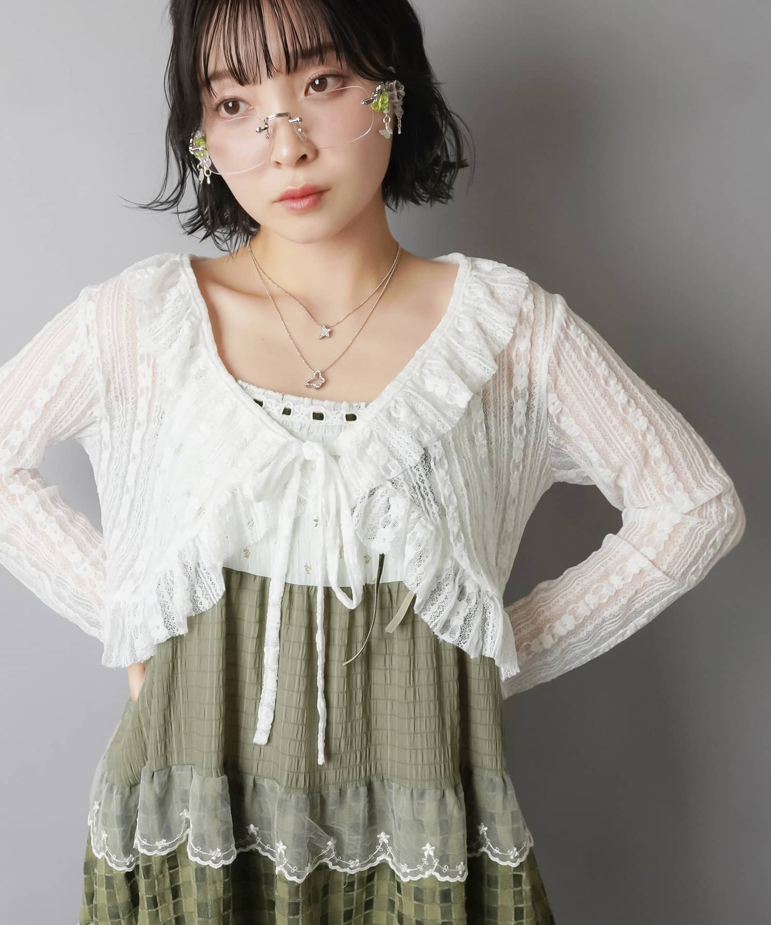 長袖レースカーディガン/ボレロ/フラワー | SPINNS WEB STORE | SPINNS