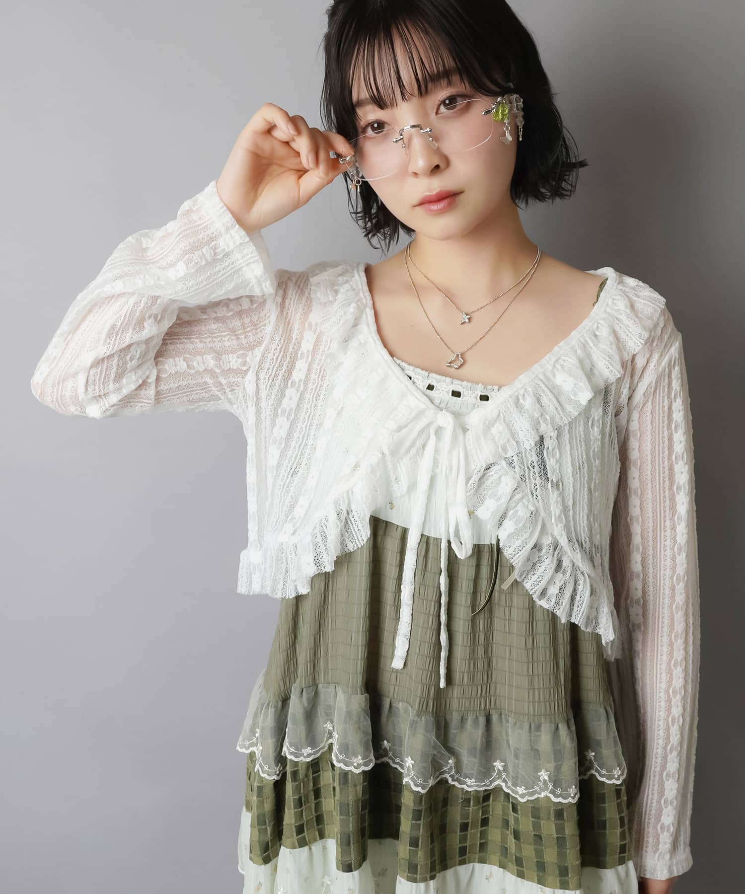 長袖レースカーディガン/ボレロ/フラワー | SPINNS WEB STORE | SPINNS