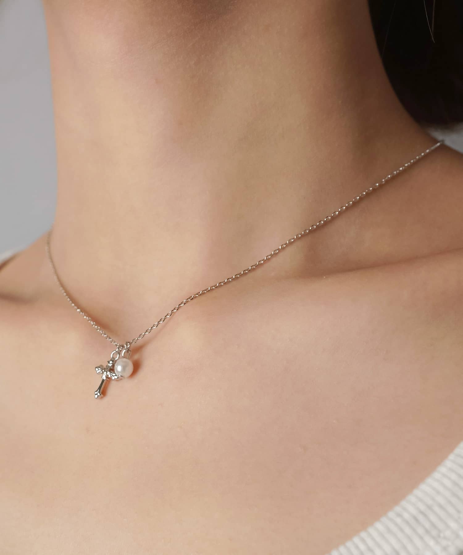 細チェーンネックレス/ミニパール＜メール便対応＞ | SPINNS WEB STORE