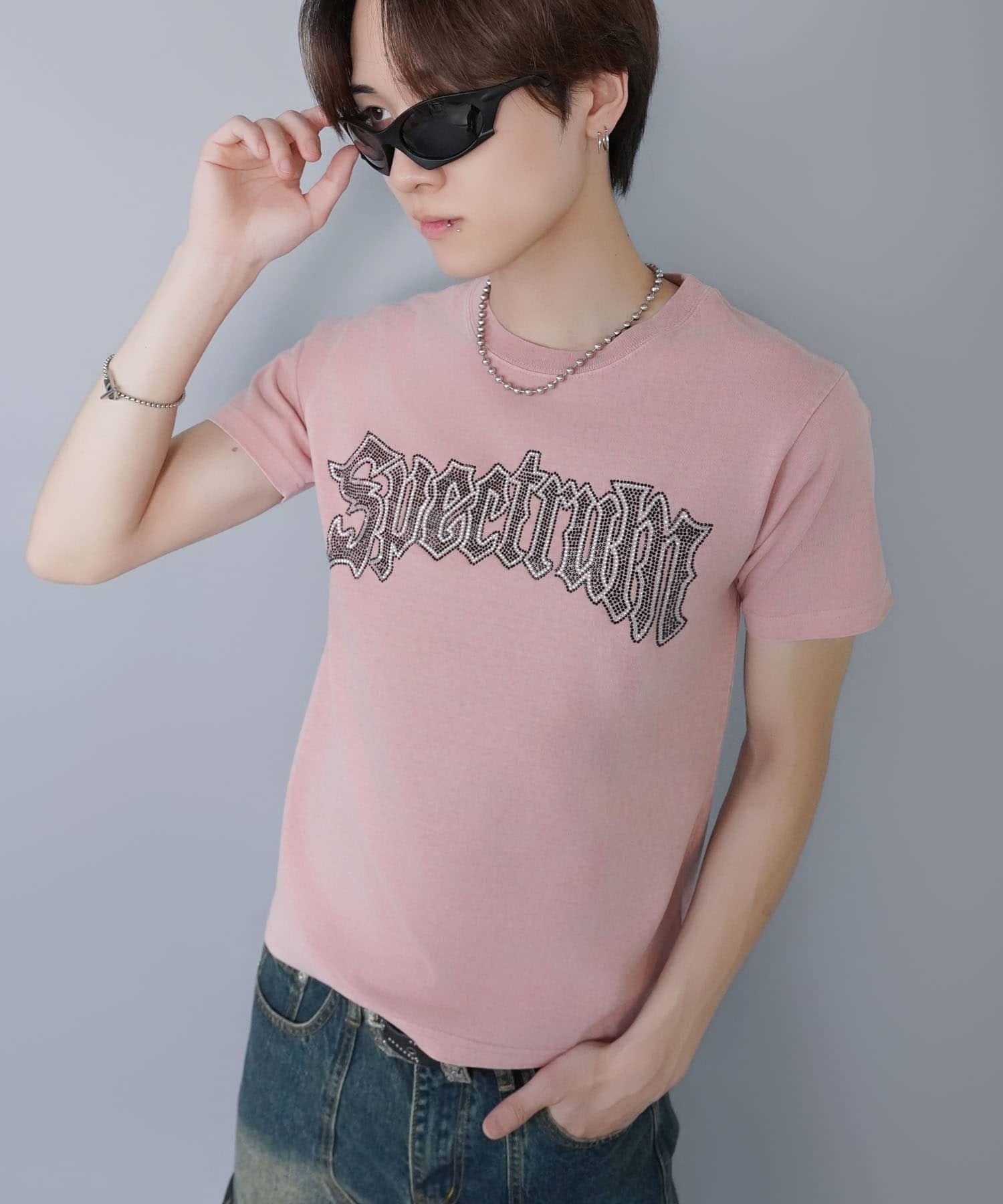 短丈半袖Tシャツ/ラインストーンロゴ | SPINNS WEB STORE | SPINNS
