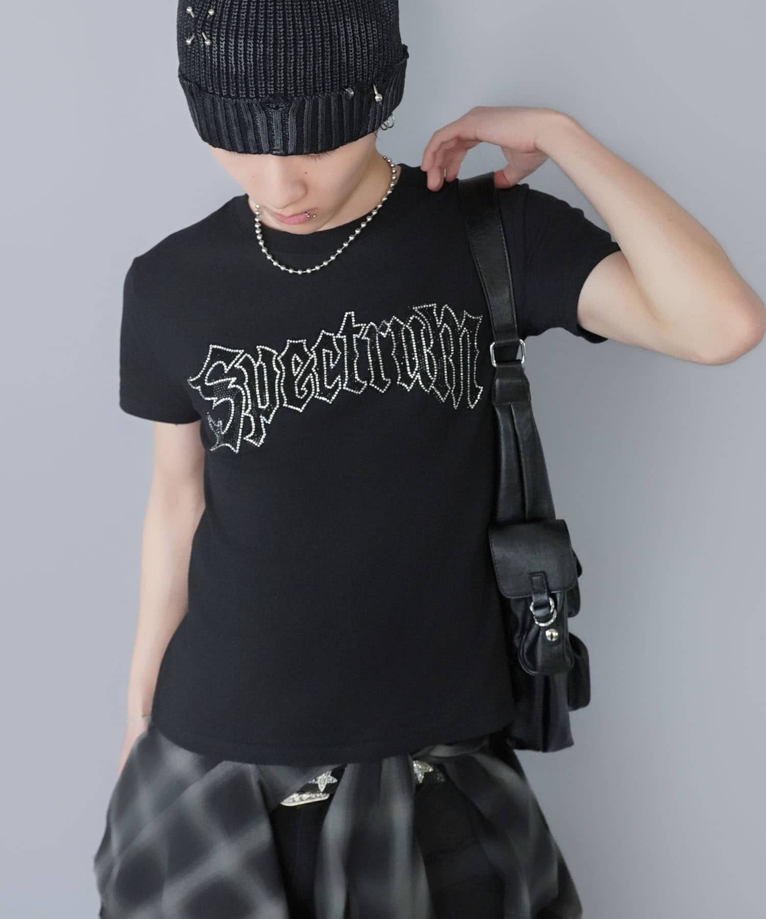 短丈半袖Tシャツ/ラインストーンロゴ | SPINNS WEB STORE | SPINNS