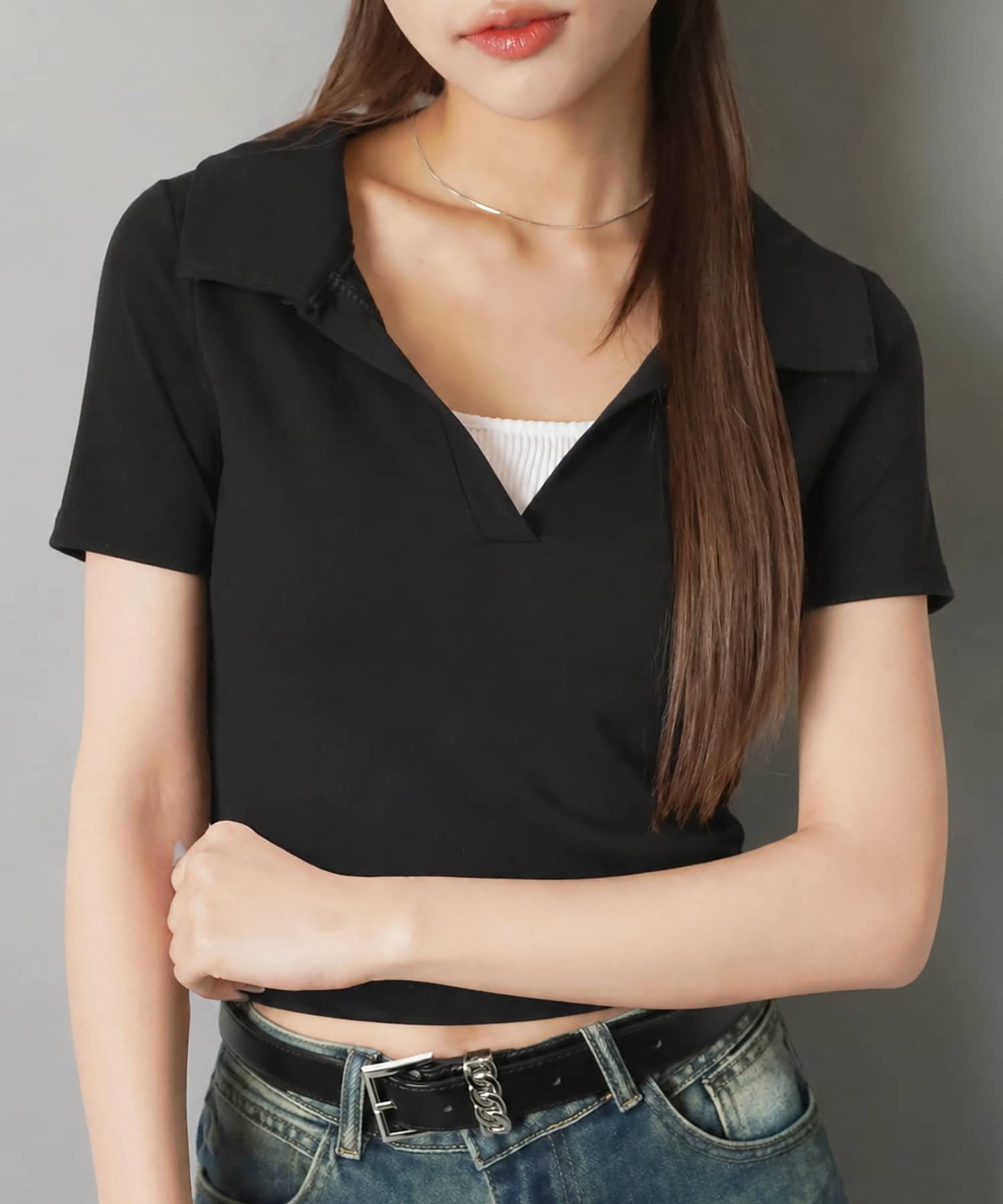 スキッパーネック半袖カットソー/ポロシャツ | SPINNS WEB STORE