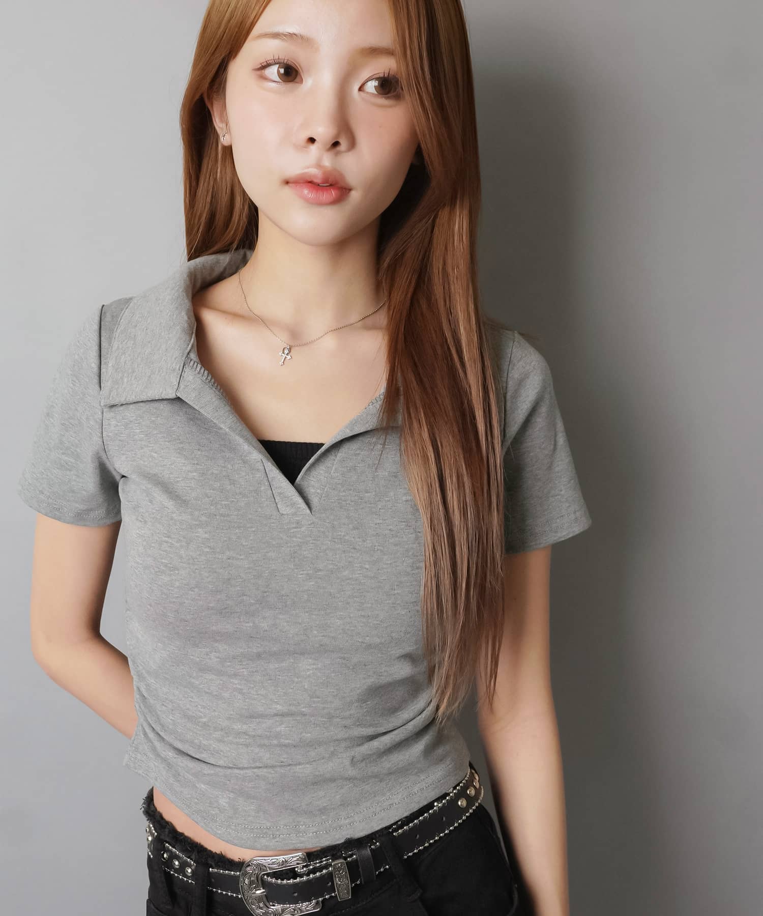 スキッパーネック半袖カットソー/ポロシャツ | SPINNS WEB STORE