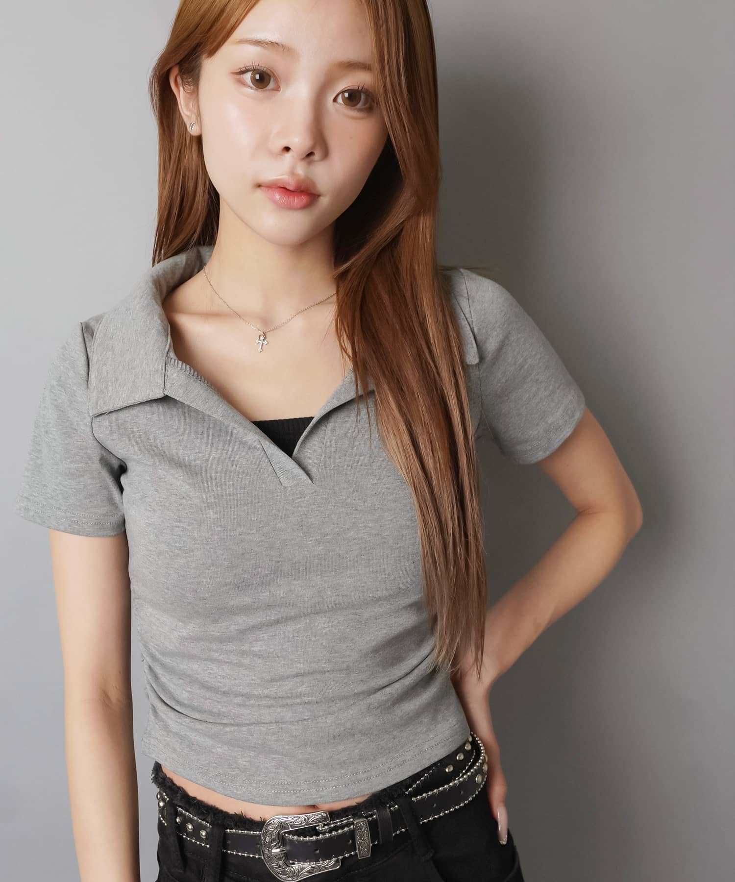 スキッパーネック半袖カットソー/ポロシャツ | SPINNS WEB STORE