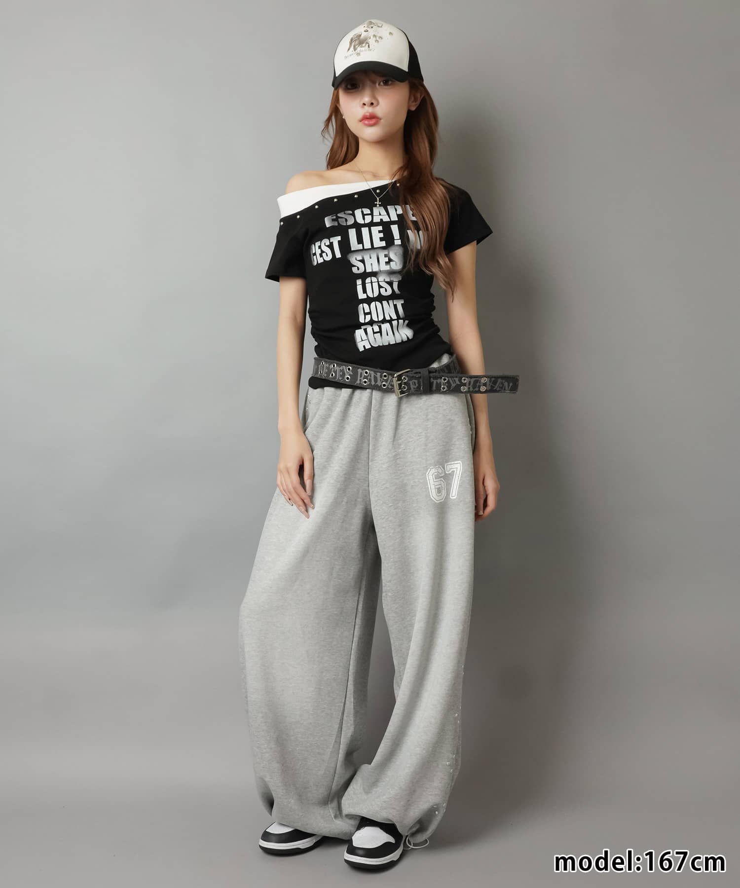 バイカラーワンショルTシャツ/ロゴ/#平成ギャル | SPINNS WEB STORE