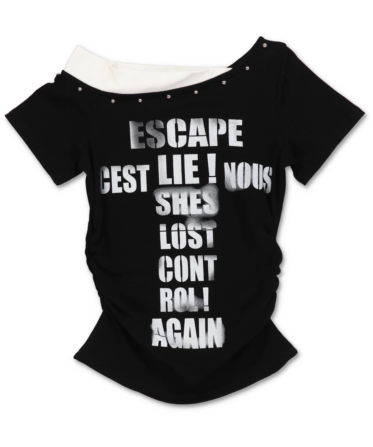 バイカラーワンショルTシャツ/ロゴ/#平成ギャル | SPINNS WEB STORE