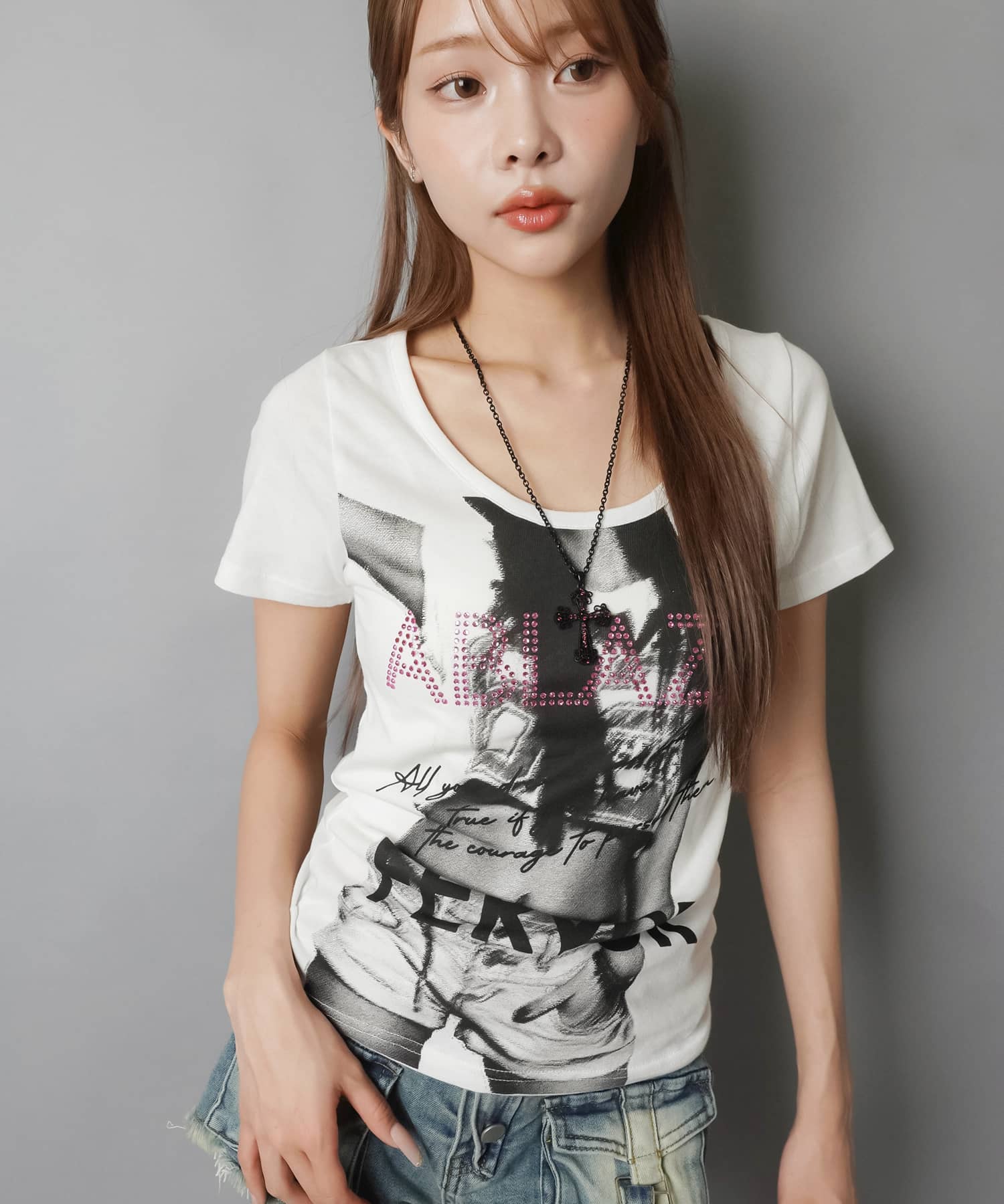 半袖Tシャツ/フォトガール/ストーン/#平成ギャル | SPINNS WEB STORE
