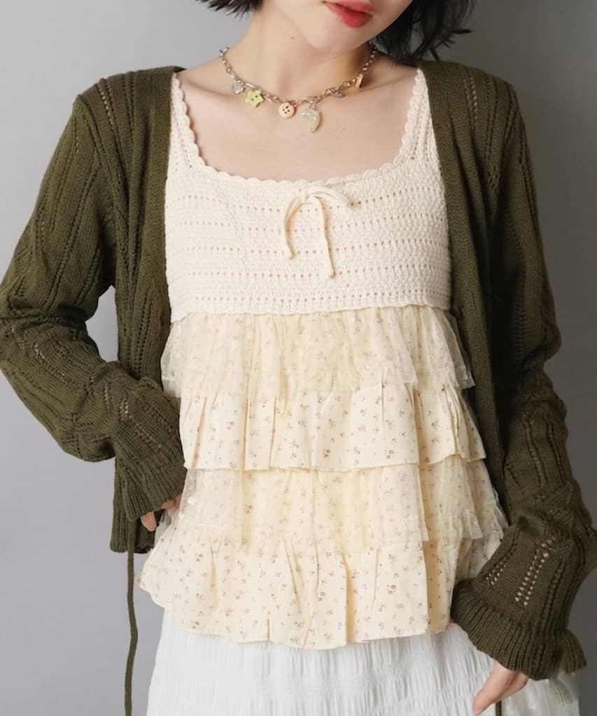 ニットキャミチュニック/フラワー/#NEO森ガール | SPINNS WEB STORE