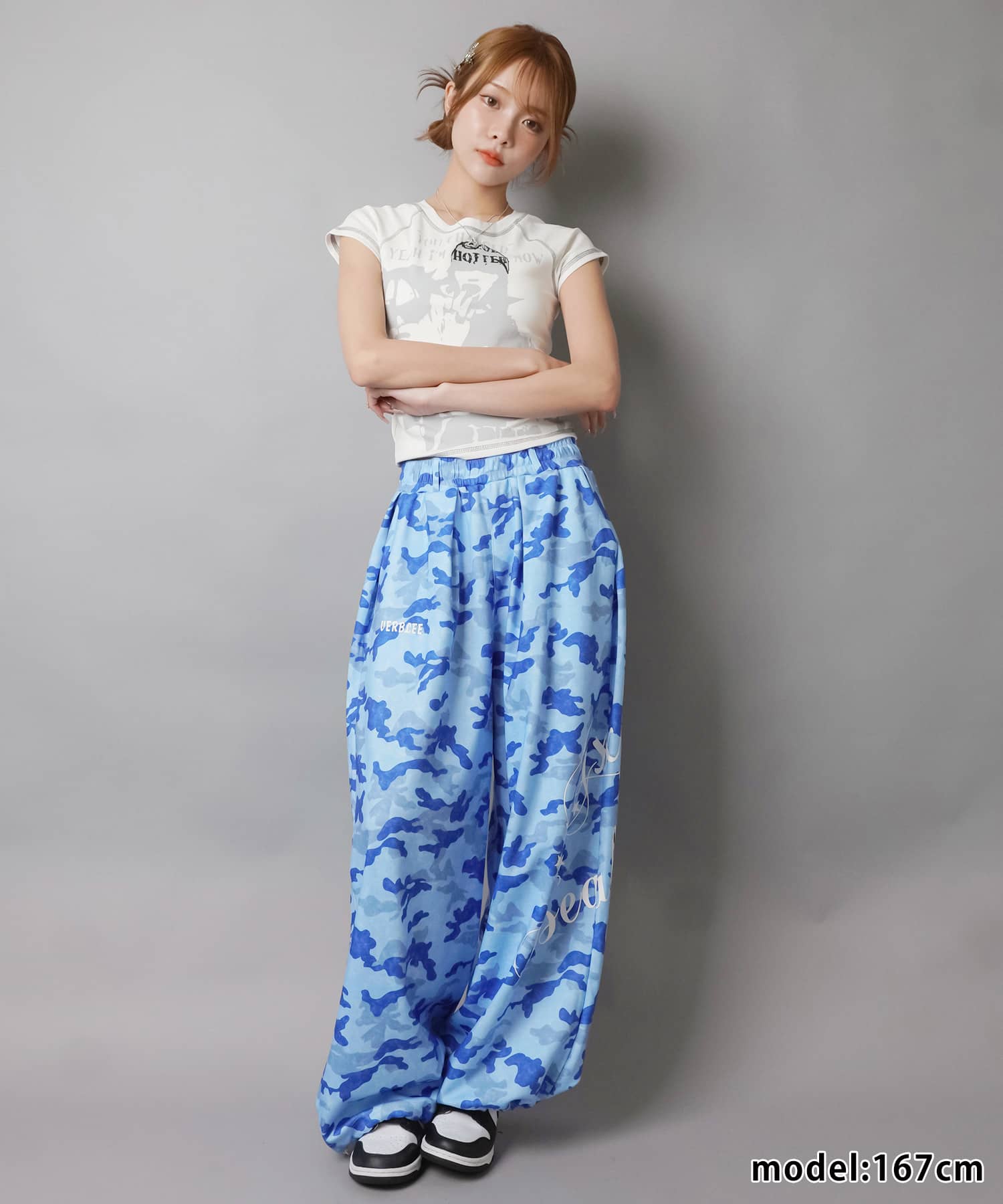 裏毛ワイドパンツ/カモ柄ロゴ/迷彩/#バディガール | SPINNS WEB STORE