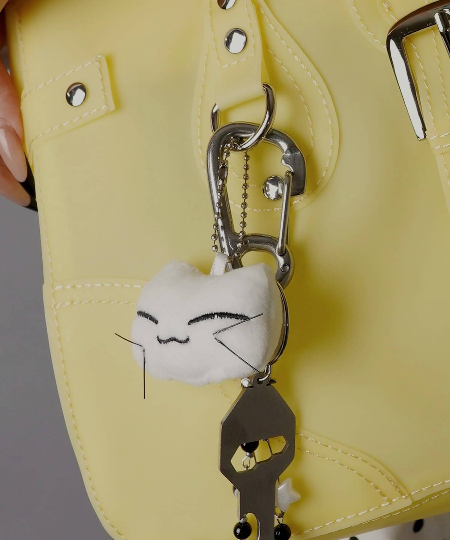 にゃんにゃんにゃんこ　ファスナーキーホルダー　にゃんこすず　レア ≪サンエックス≫ぶらさげぬいぐるみキーホルダー/にゃんにゃん