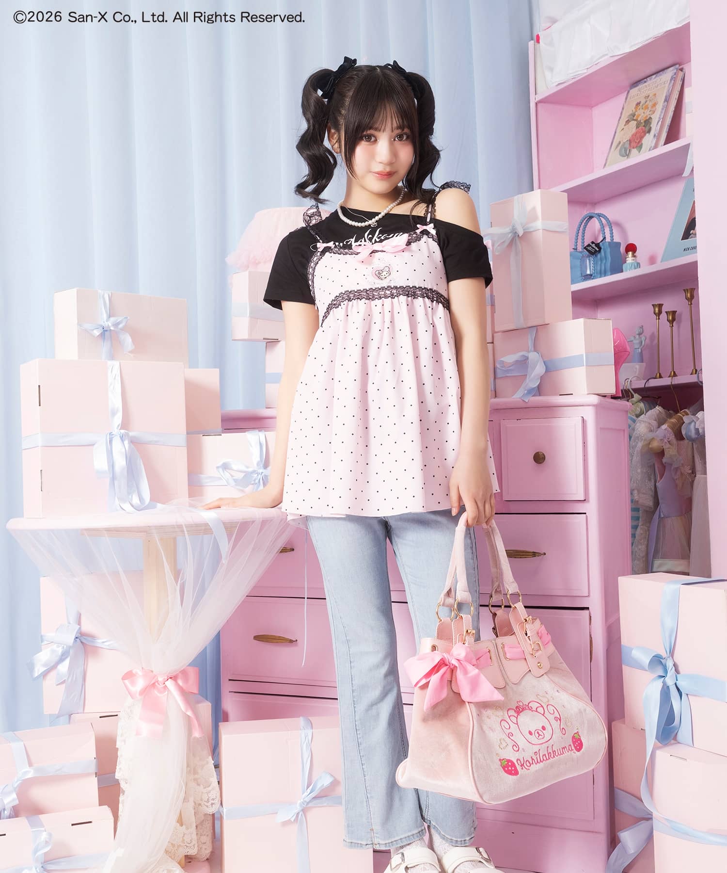 コリラックマ×SPINNS』ベロアバッグ #姫ギャル 《6/19～発送