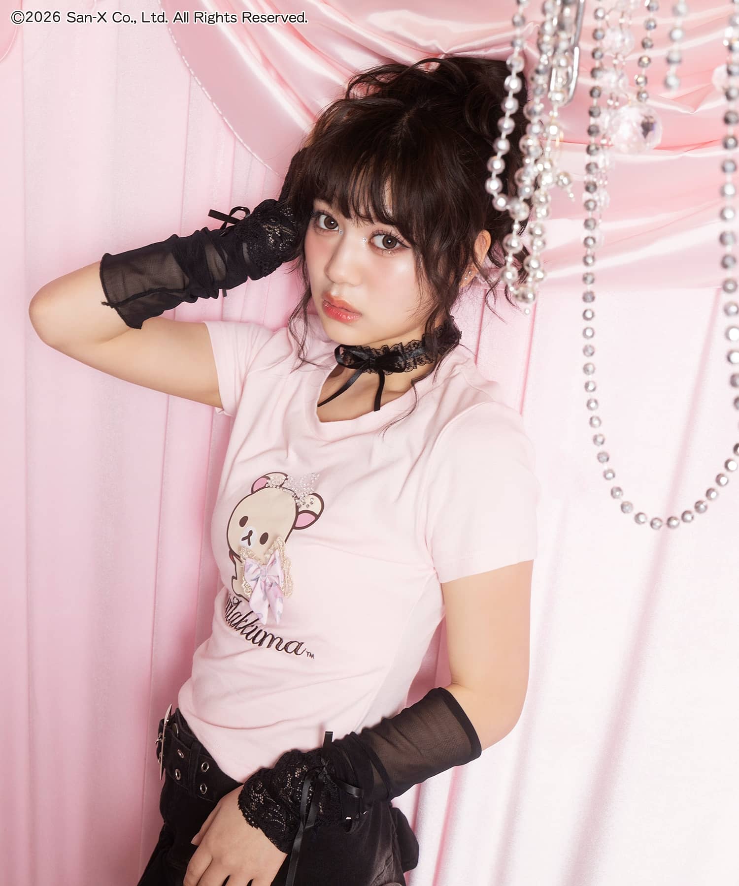 コリラックマ×SPINNS』ラインストーン付きピタTシャツ #姫ギャル