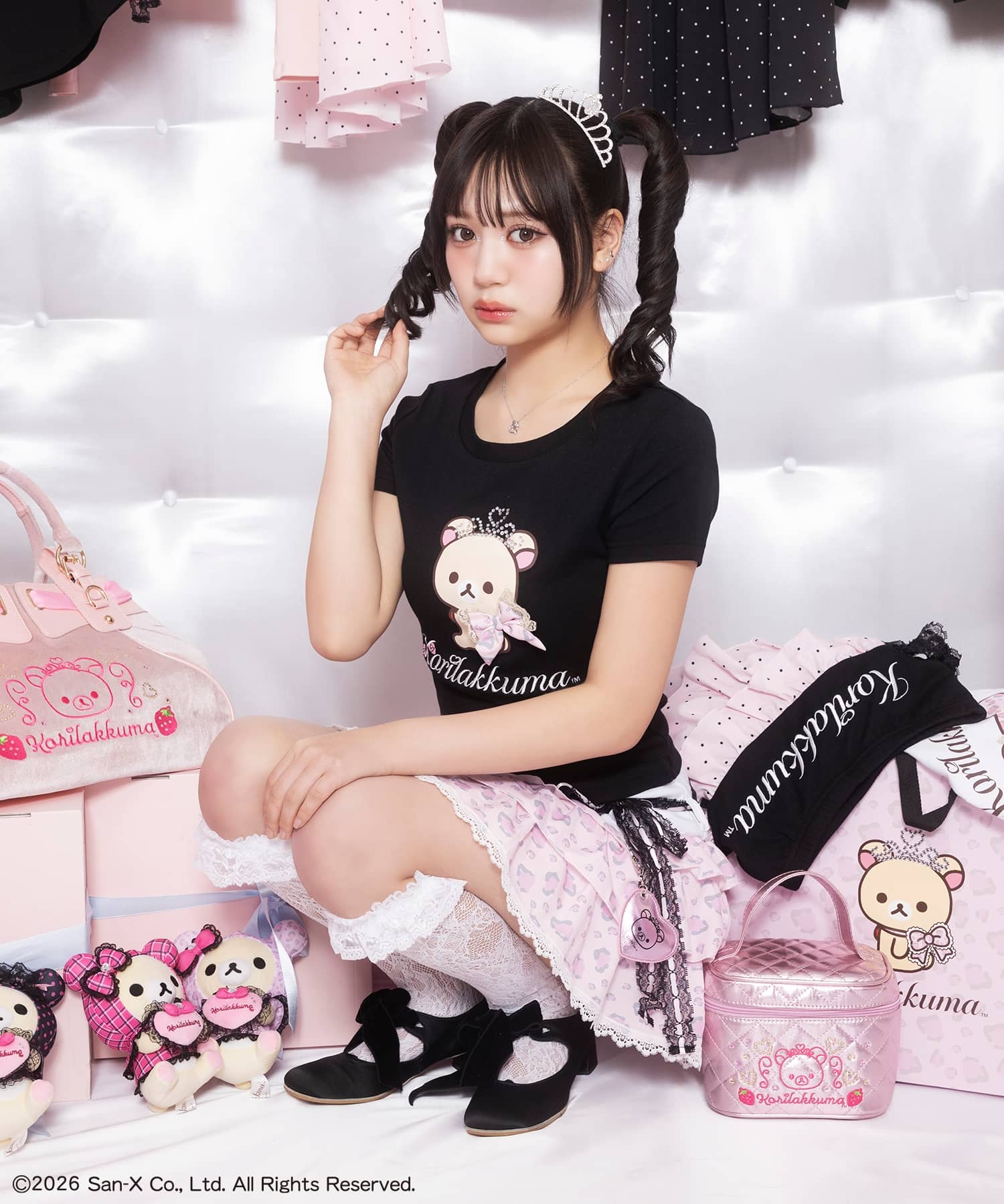 コリラックマ×SPINNS』ラインストーン付きピタTシャツ #姫ギャル