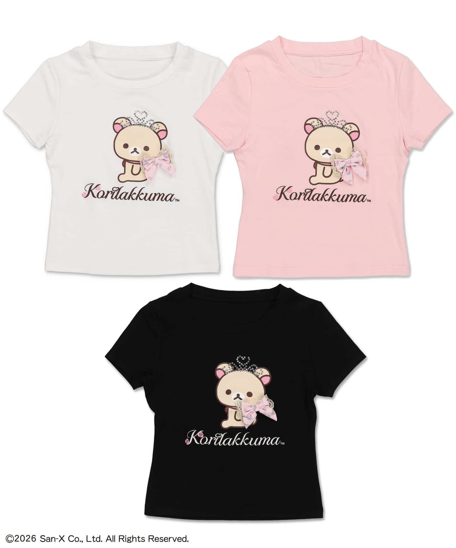 MA＊RS UネックTシャツ　クリスタルテディーベア　姫ギャル コリラックマ×SPINNS』ラインストーン付きピタTシャツ #姫ギャル 《6