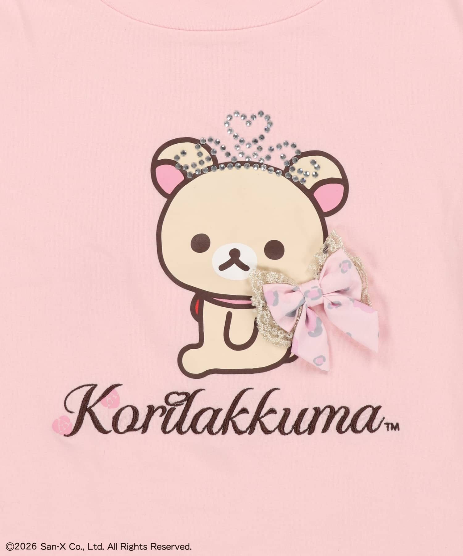 MA＊RS UネックTシャツ　クリスタルテディーベア　姫ギャル コリラックマ×SPINNS』ラインストーン付きピタTシャツ #姫ギャル 《6