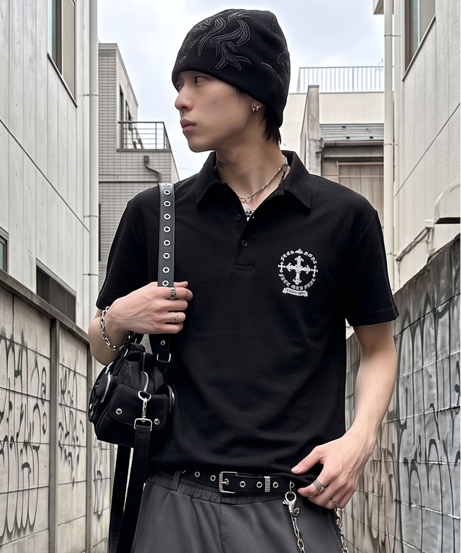 34%OFF】短丈半袖ポロシャツ/クロップド丈/クロスロゴ | SPINNS WEB