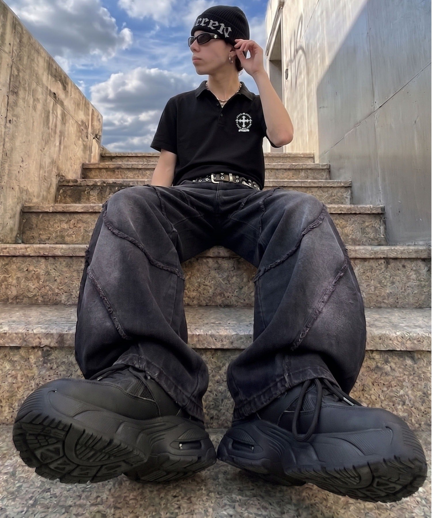 短丈半袖ポロシャツ/クロップド丈/クロスロゴ | SPINNS WEB STORE