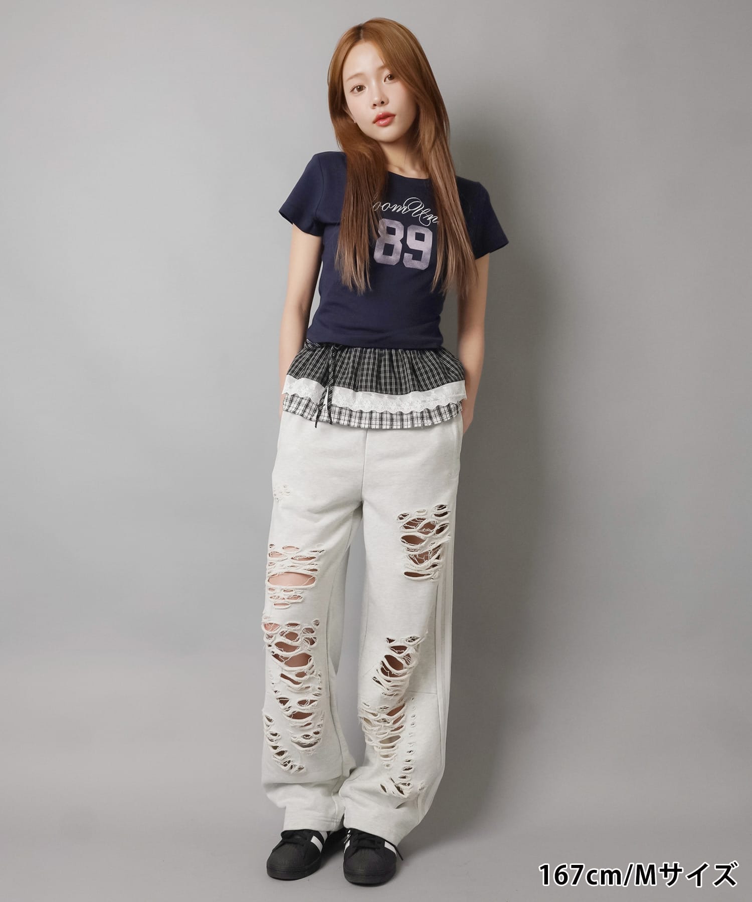 ≪adidas/アディダス≫ダメージスウェットパンツ/#ガールズストリート