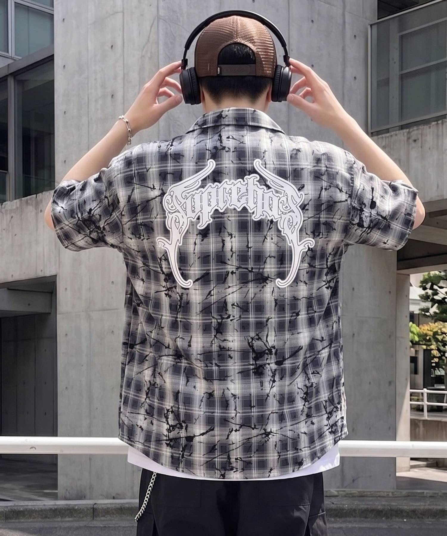 ★ SCOTT STORM ライオンプリント 半袖シャツ　1枚 オンブレチェックシャツ/半袖/ダメージストリートロゴ | SPINNS WEB