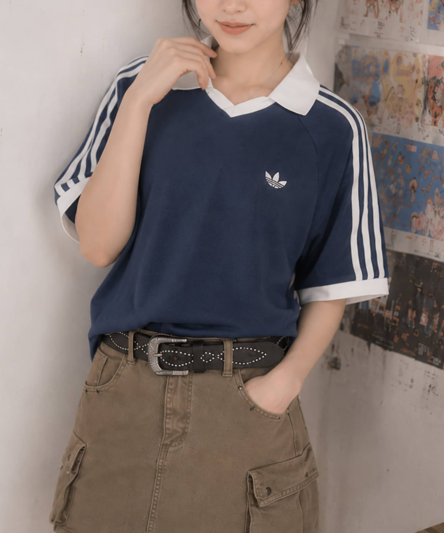 ≪adidas/アディダス≫パイル地半袖ポロシャツ/タオル生地 | SPINNS