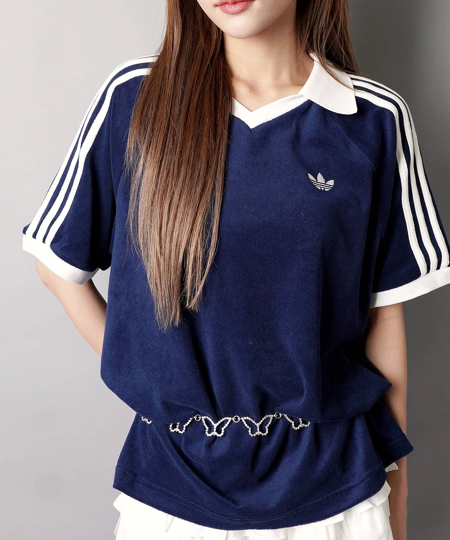 72%OFF】≪adidas/アディダス≫パイル地半袖ポロシャツ/タオル生地