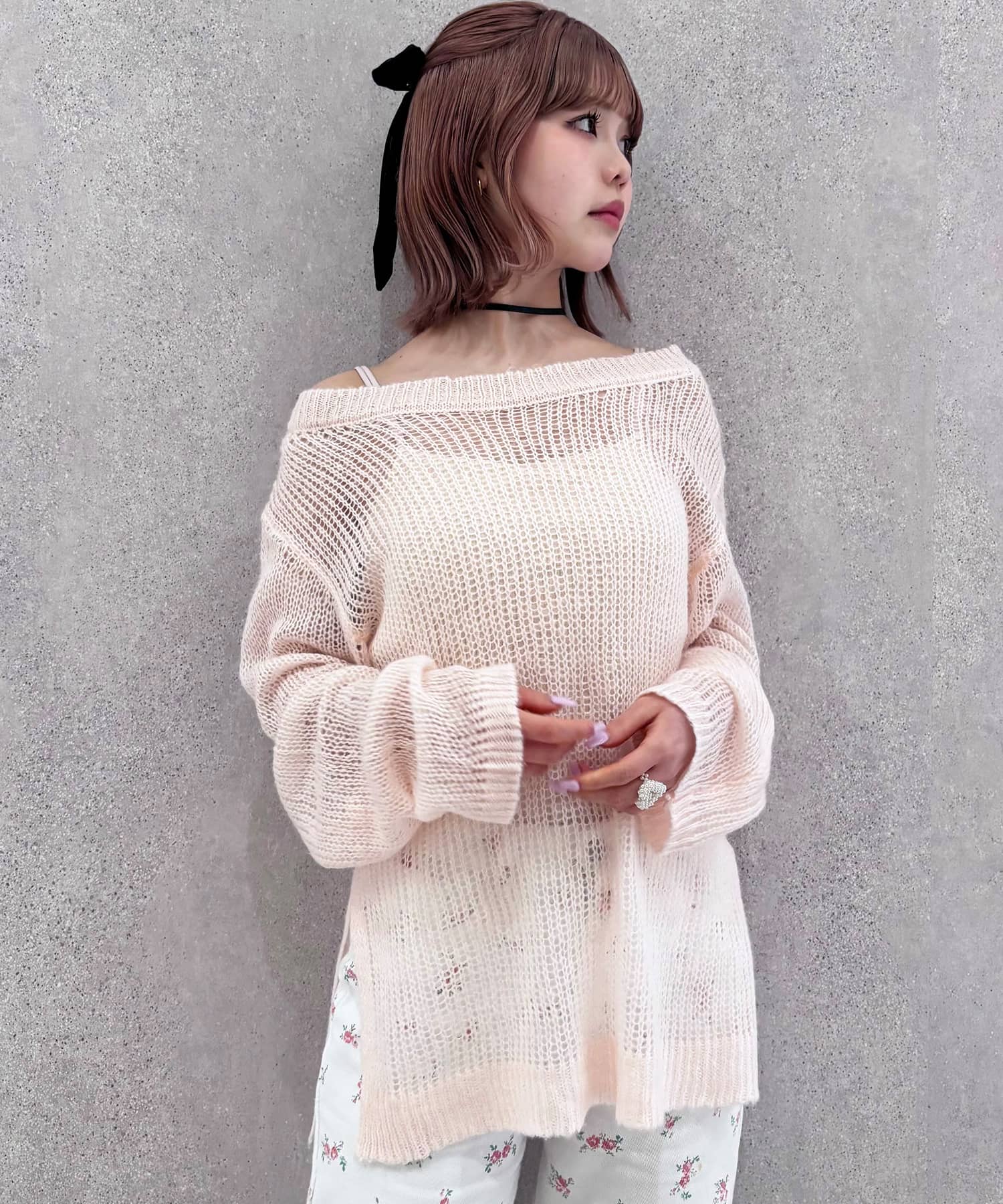 33%OFF】『not Flawless』ピンクシアーニット | SPINNS WEB STORE