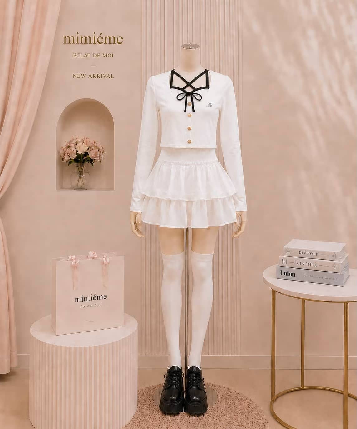 41%OFF】≪mimiéme/ミミエム≫ドットキャミソール+カーディガン